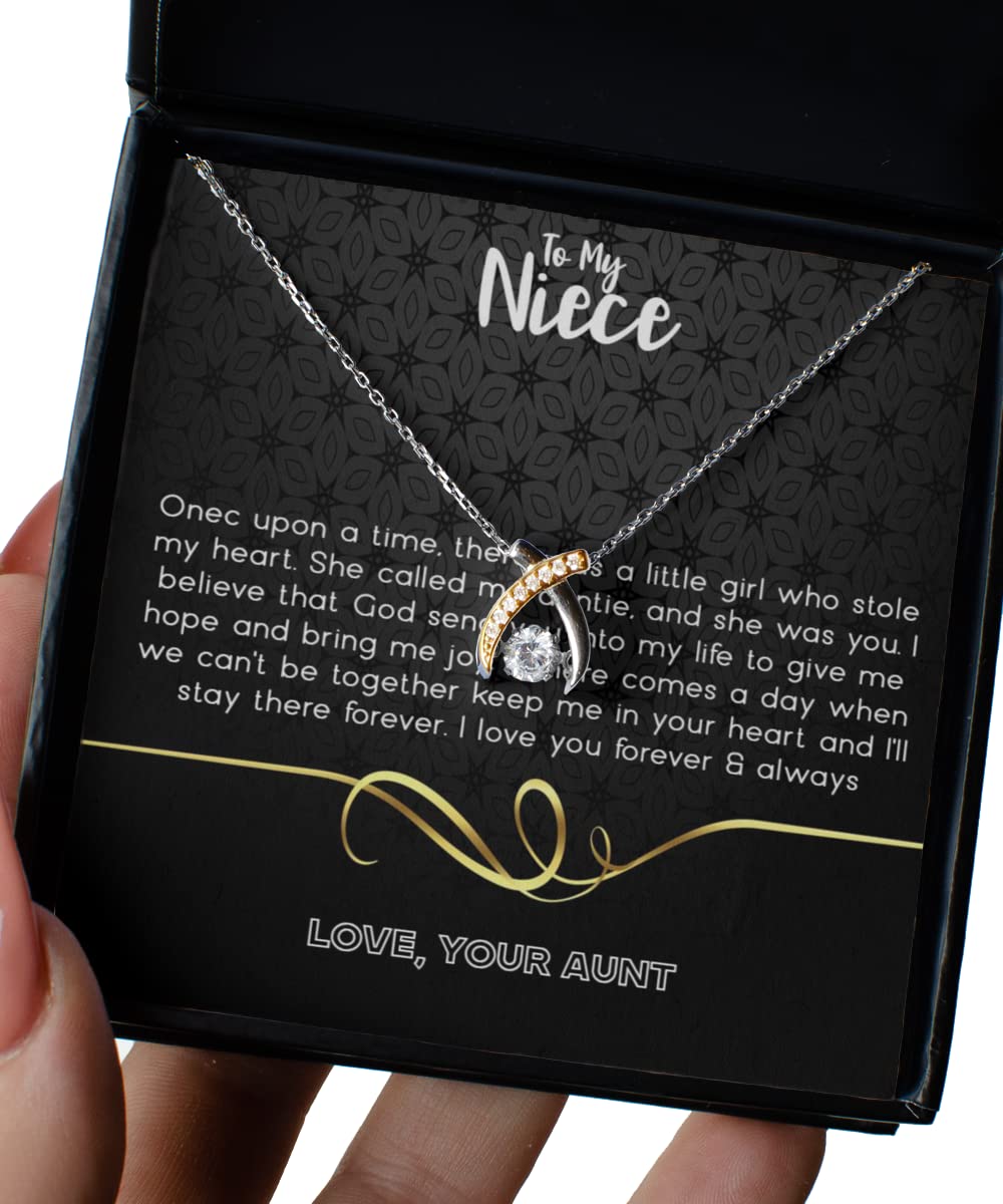 Zapbest Wishbone Dancing Necklace - Elegant Birthday & Christmas Gift for Niece from Aunt | Thoughtful Jewelry Present for Special Occasions | Perfect for Parties, Graduations & Family Celebrations