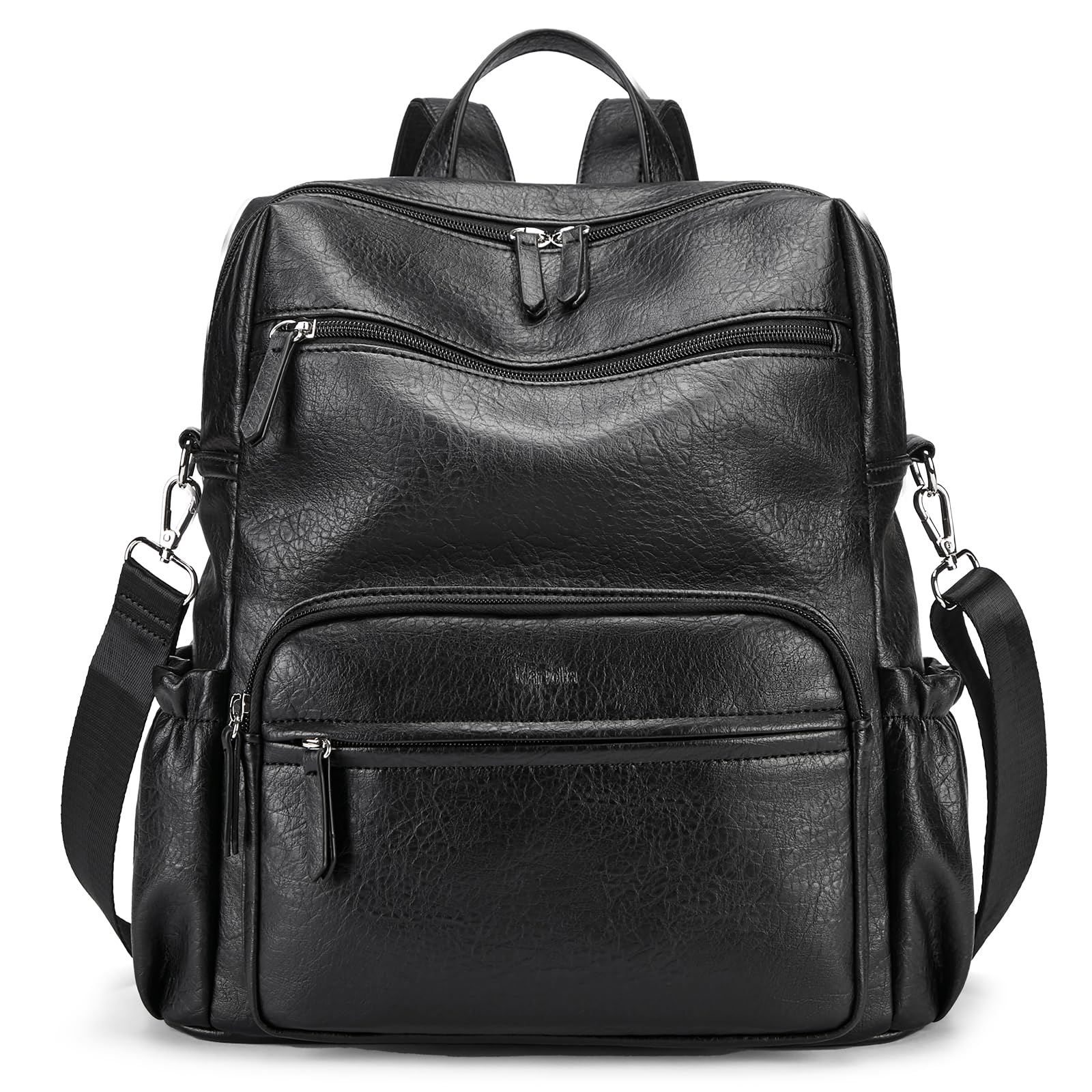 Marvolia Women's Large PU Leather Backpack Purse - Fashion Designer Travel Backpack & Shoulder Bag for Ladies (Black) - Perfect for Work, School, and Travel Accessories