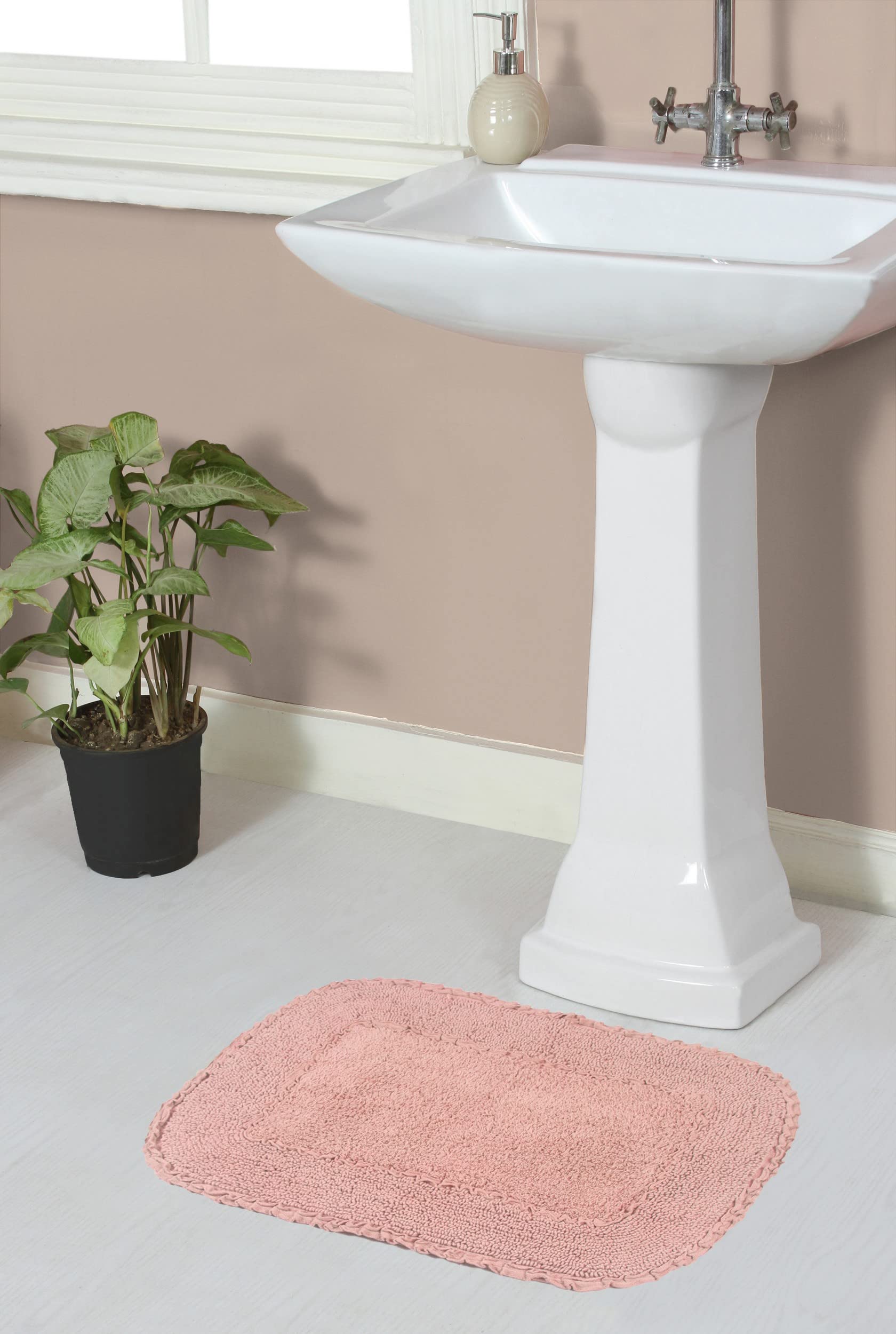 Home Weavers Radiant Collection 100% Cotton Bathroom Rugs Set - Machine Washable, Super Soft & Absorbent Non-Slip Bath Mat - 17