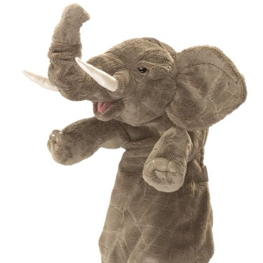 Folkmanis Elephant Hand Puppet - Realistic Stuffed Animal Puppet for Kids, Storytelling & Educational Play - Perfect for Classroom, Theater & Imaginative Play at Home
