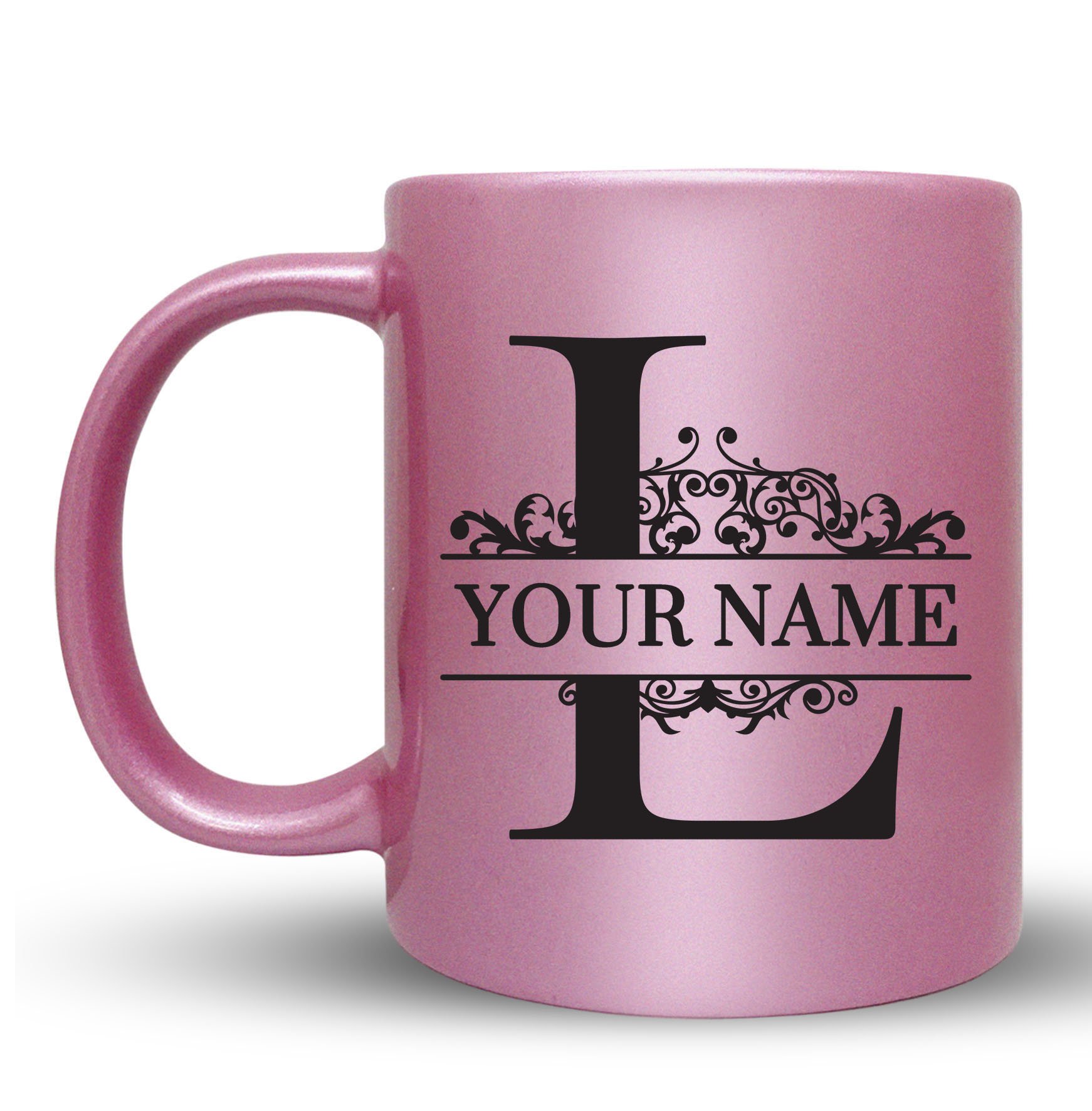Personalized Monogram Coffee Mug - Custom Name Ceramic Cup - 11oz Coffee Mug for Office, Home & Gifts - Perfect for Hot & Cold Beverages
