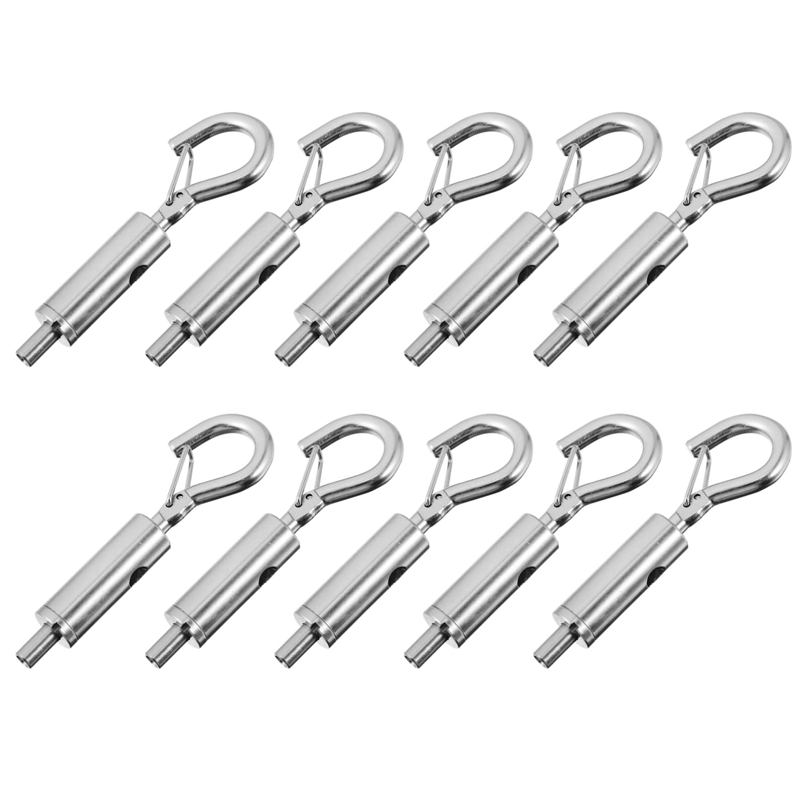 Totority 10pcs Stainless Steel Cable Spring Buckles - Durable Cable Guide Hooks & Clasps for Organizing Wires - Perfect for Home Office, Workshop, and DIY Cable Management