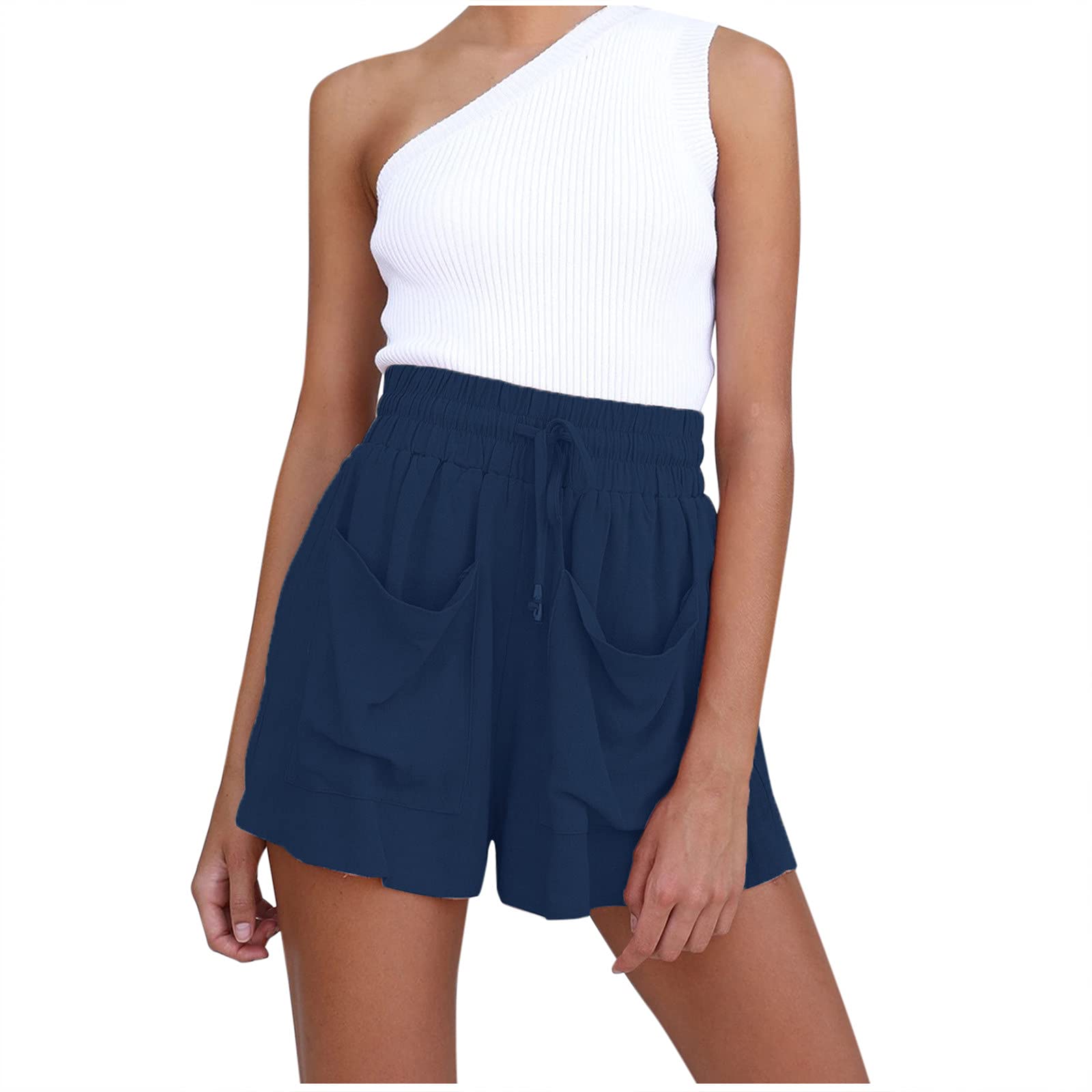 Xipoxipdo Women's Fashion Versatile Shorts - Double Layer Corset Lace Up Casual Pants & Board Short Swimsuit | Perfect for Beach, Pool, Yoga & Summer Outfits