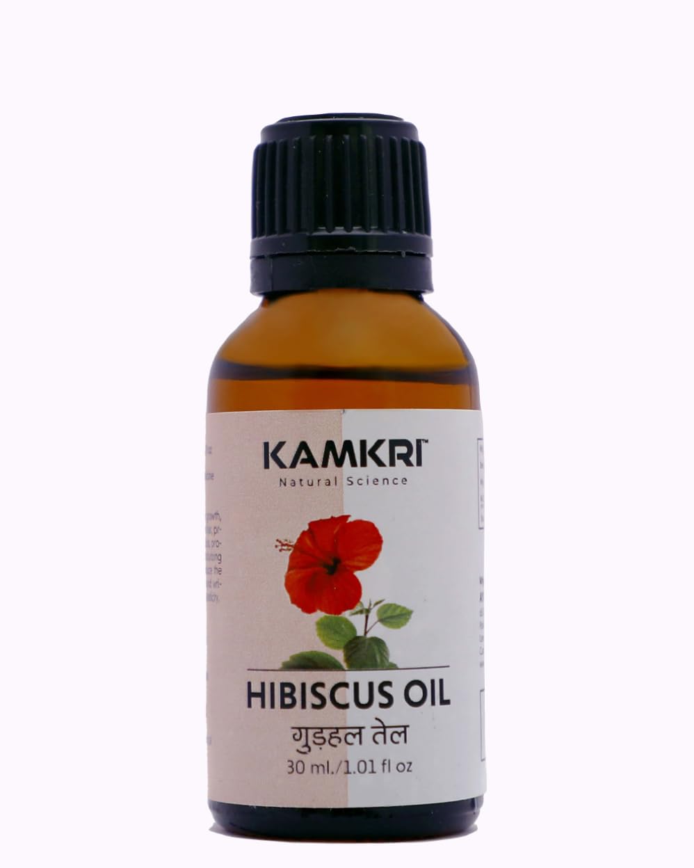 KAMKRI Hibiscus Oil for Hair & Skin - Natural Organic Cold Pressed Hair Growth & Moisturizing Treatment - Perfect for Dry Scalp, Frizzy Hair & Dull Skin Care