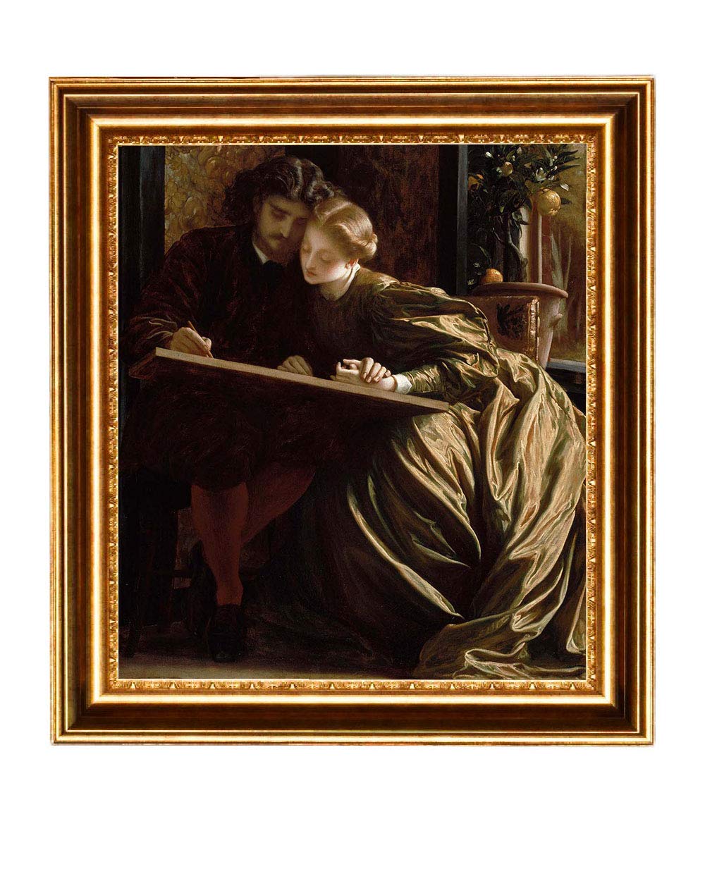 ELITEART Frederic Leighton The Painter's Honeymoon Oil Painting Reproduction - Giclee Canvas Wall Art Print Framed 30.5
