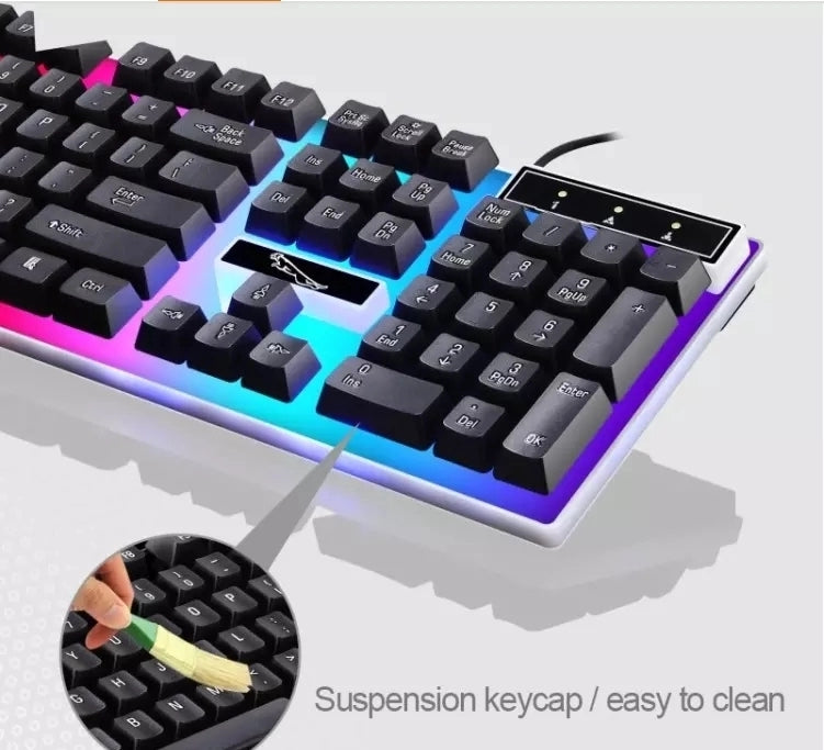 Professional USB 2.0 Backlit LED Gaming Keyboard and Mouse Combo - 104 Keys Wired Keyboard Set for PC, Laptop, Desktop Computer | Perfect for Home Office, Gaming & Typing
