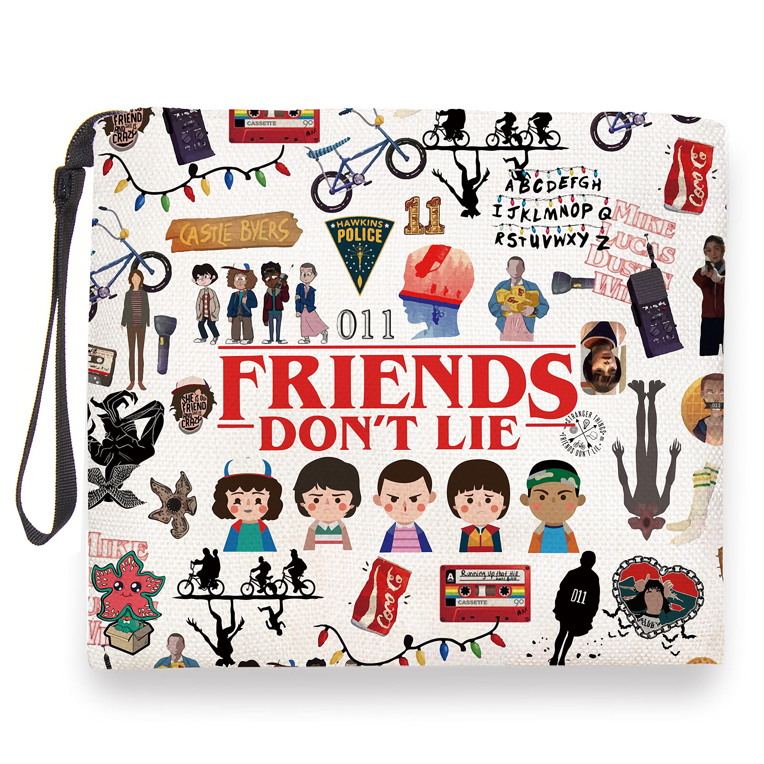 Stranger Things Themed Zipper Pouch - Waterproof Travel Toiletry Bag & Cosmetic Makeup Organizer | Perfect Gift for Women, Teen Girls & Friends | Birthday, Christmas Present | Ideal for Travel, Gym & Daily Use