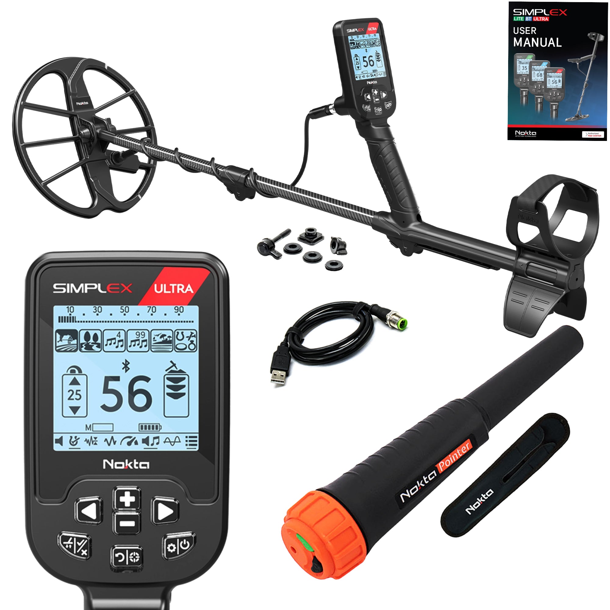 Nokta Simplex Ultra Waterproof Metal Detector with 11