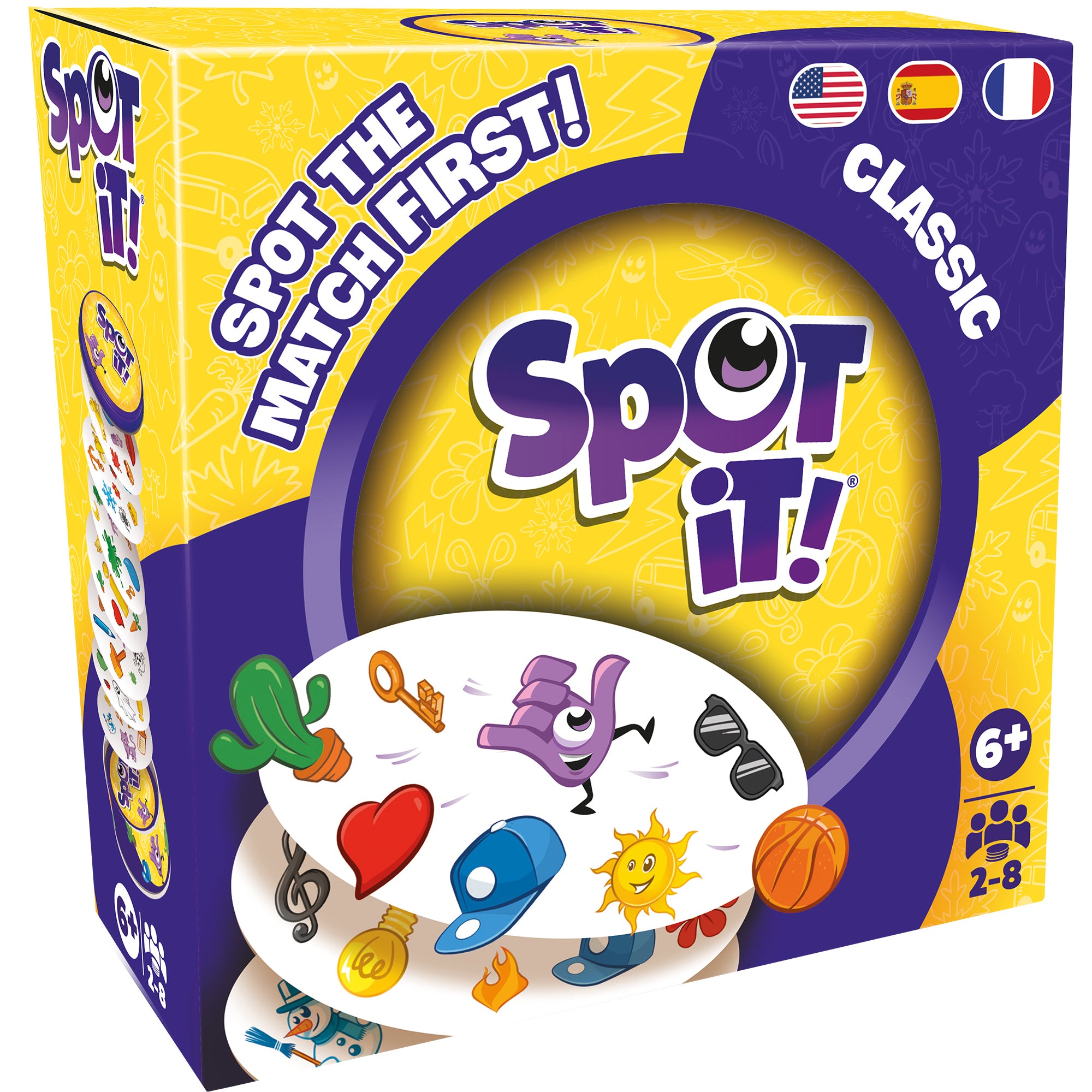 Spot It! Classic Card Game (Eco-Friendly Sleeve) - Fun Family Game for Parties, Travel & Indoor Activities