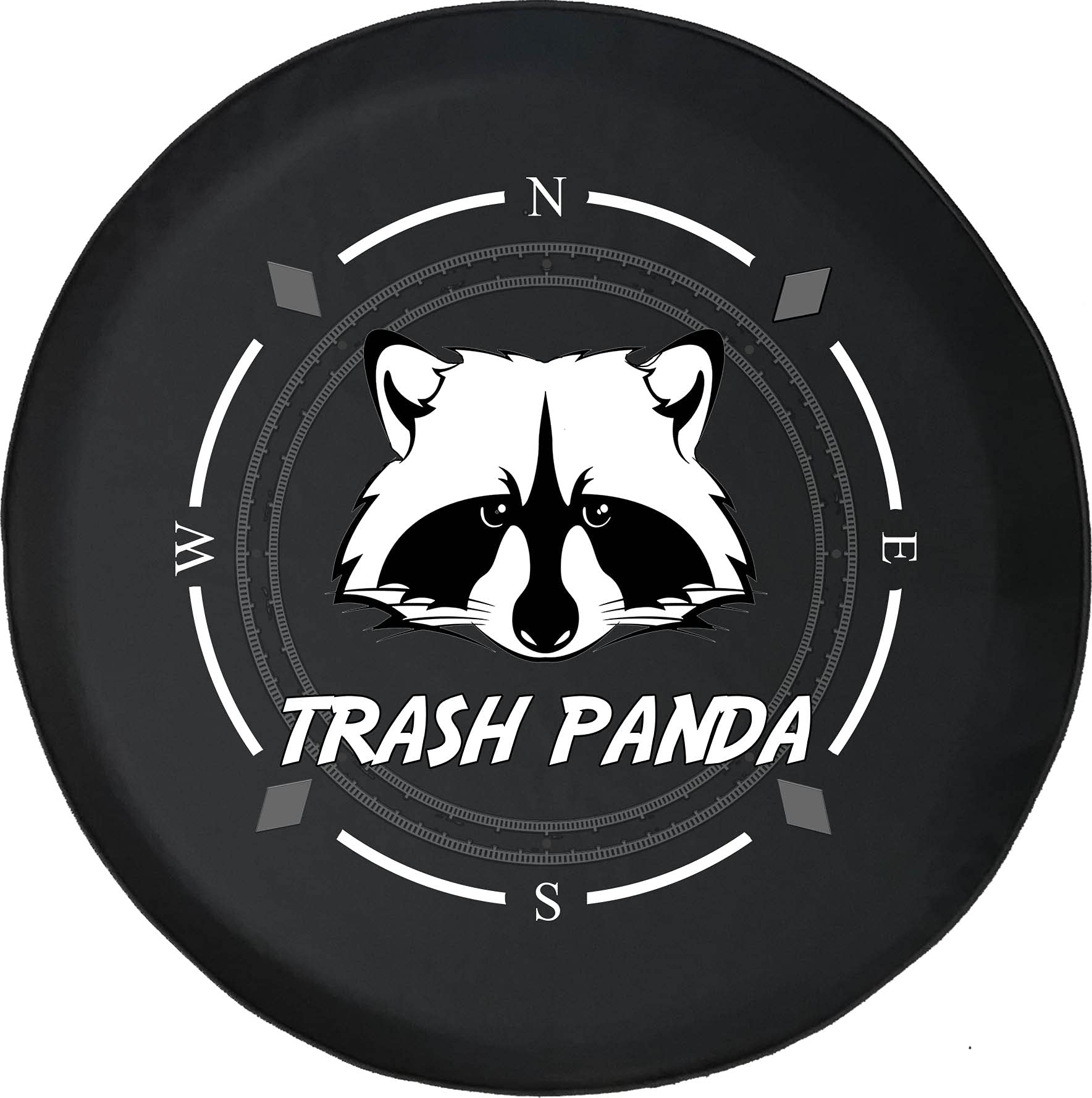 Funny Trash Panda Compass Spare Tire Cover - Universal Fit for SUVs, Trailers, RVs & Most Vehicles | Waterproof & Durable Wheel Accessory for Outdoor Adventures & Road Trips