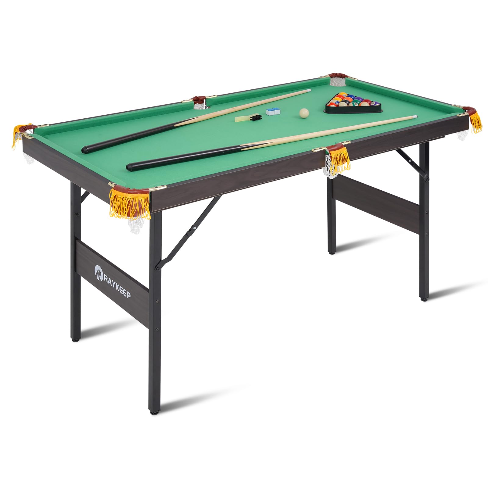 Portable Folding Billiard Table - Indoor & Outdoor Pool Table Set with Cues, Triangle, Chalk & Brush for Game Rooms | Perfect for Kids & Adults Entertainment, Parties, and Home Recreation