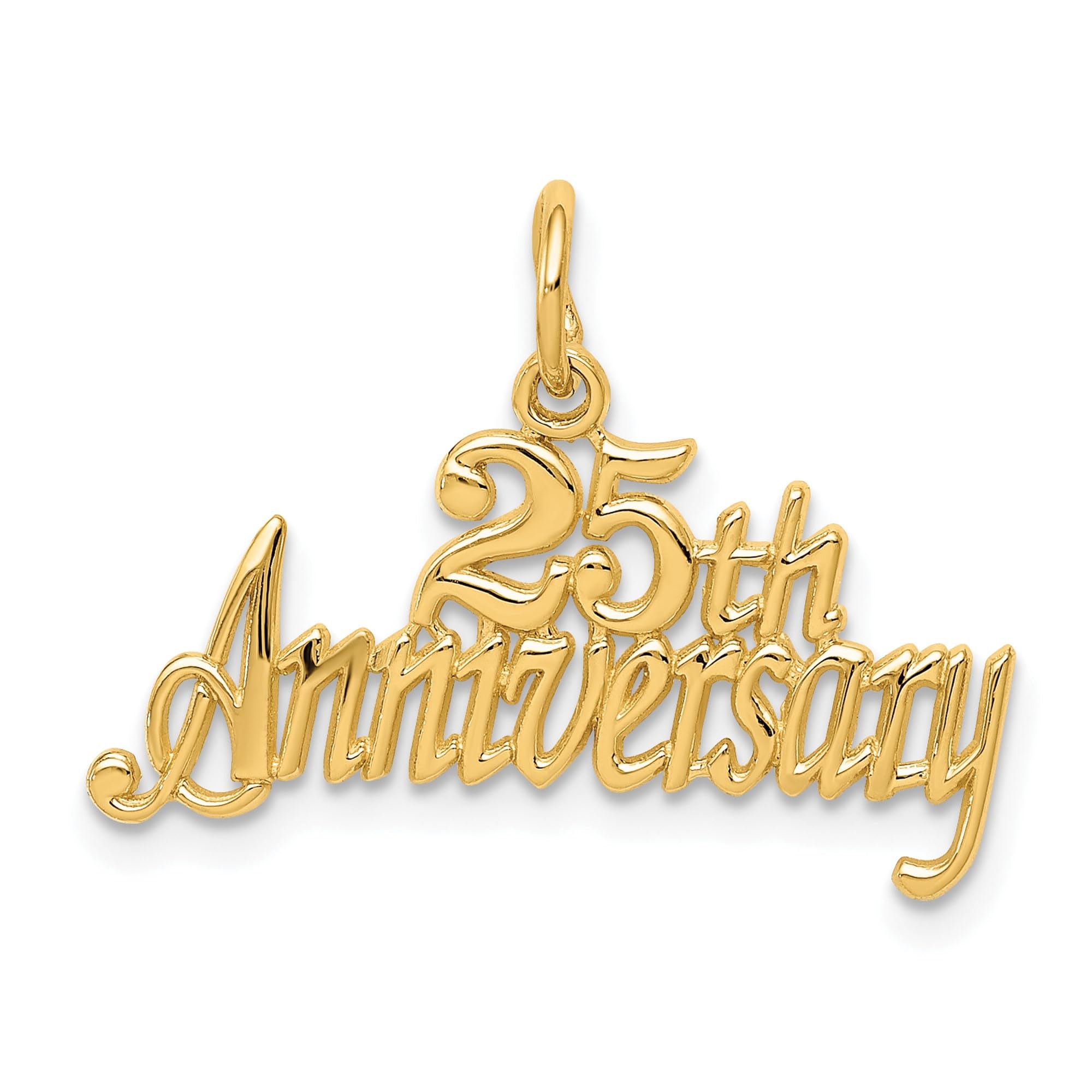 14K Solid Yellow Gold 25th Anniversary Necklace with Pendant Charm - Elegant Gift for Wife, Mother, Daughter | Perfect for Anniversaries, Birthdays & Special Occasions