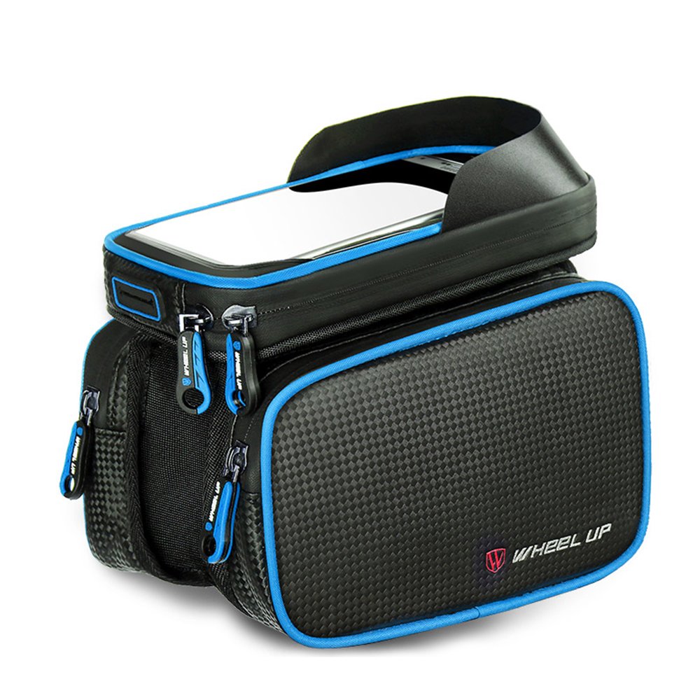 **JayTong Waterproof Bike Phone Bag - 6.2 Inch Bicycle Frame Mount Holder for Cycling, Hiking & Commuting (Blue)**