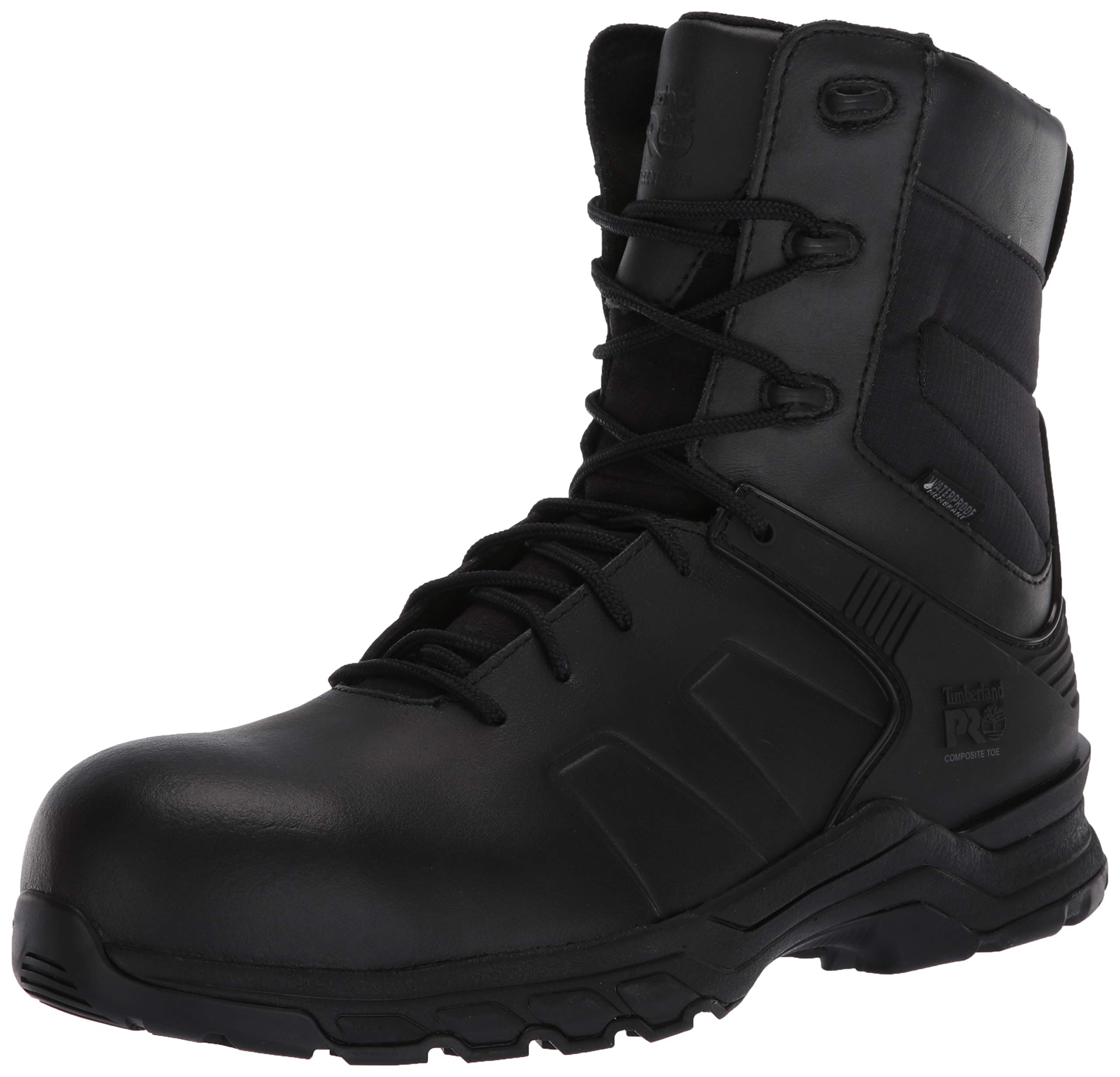 Timberland PRO Men's Hypercharge 8 Inch Composite Safety Toe Waterproof Work Boots - Puncture Resistant, Side-Zip Tactical Boots for Construction, Warehouse & Outdoor Duty Work - OSHA Compliant Safety Footwear