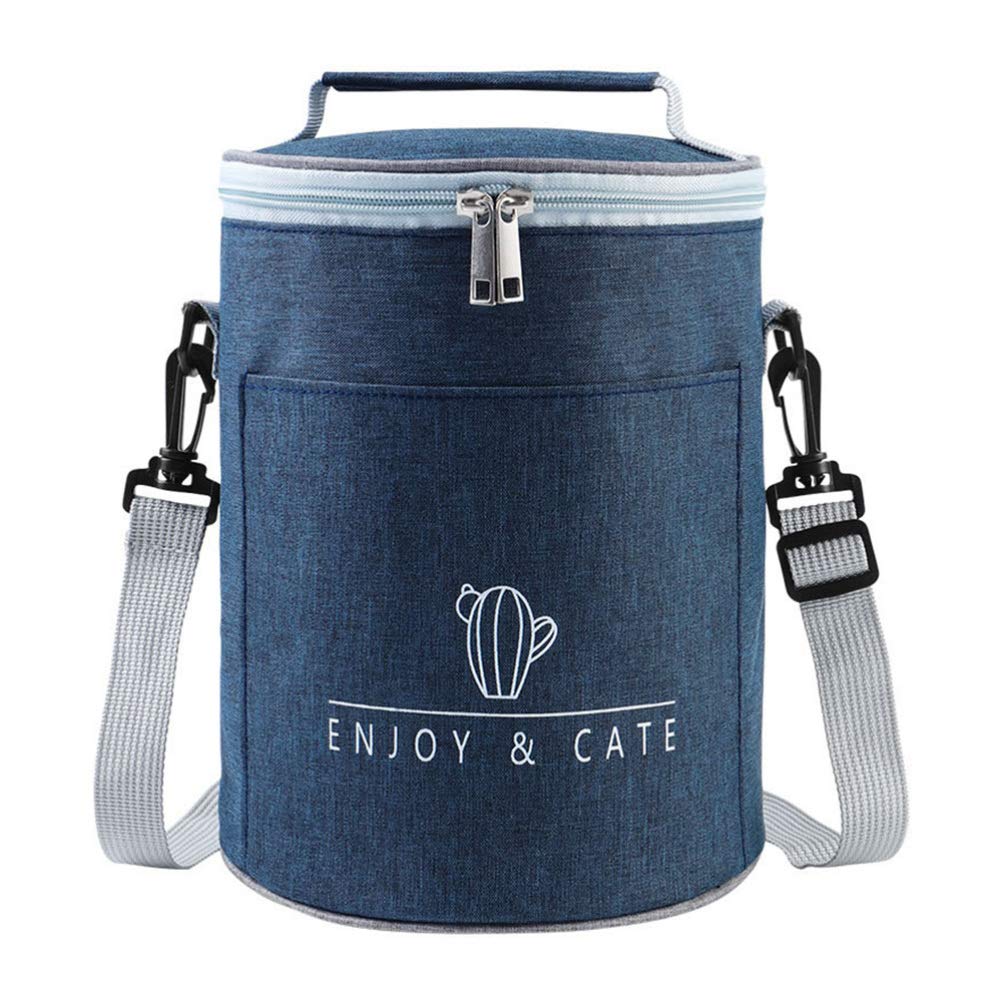 Insulated Lunch Bag for Women & Men - Large Cooler Tote with Aluminum Lining & Zip Closure - Perfect for Work, School, Office & Picnics - Navy Blue Lunch Box for Food Storage & Meal Prep