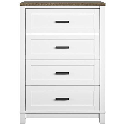 Ameriwood Home Chapel Hill 4-Drawer White Dresser - Perfect for Bedroom, Nursery & Closet Storage Organization