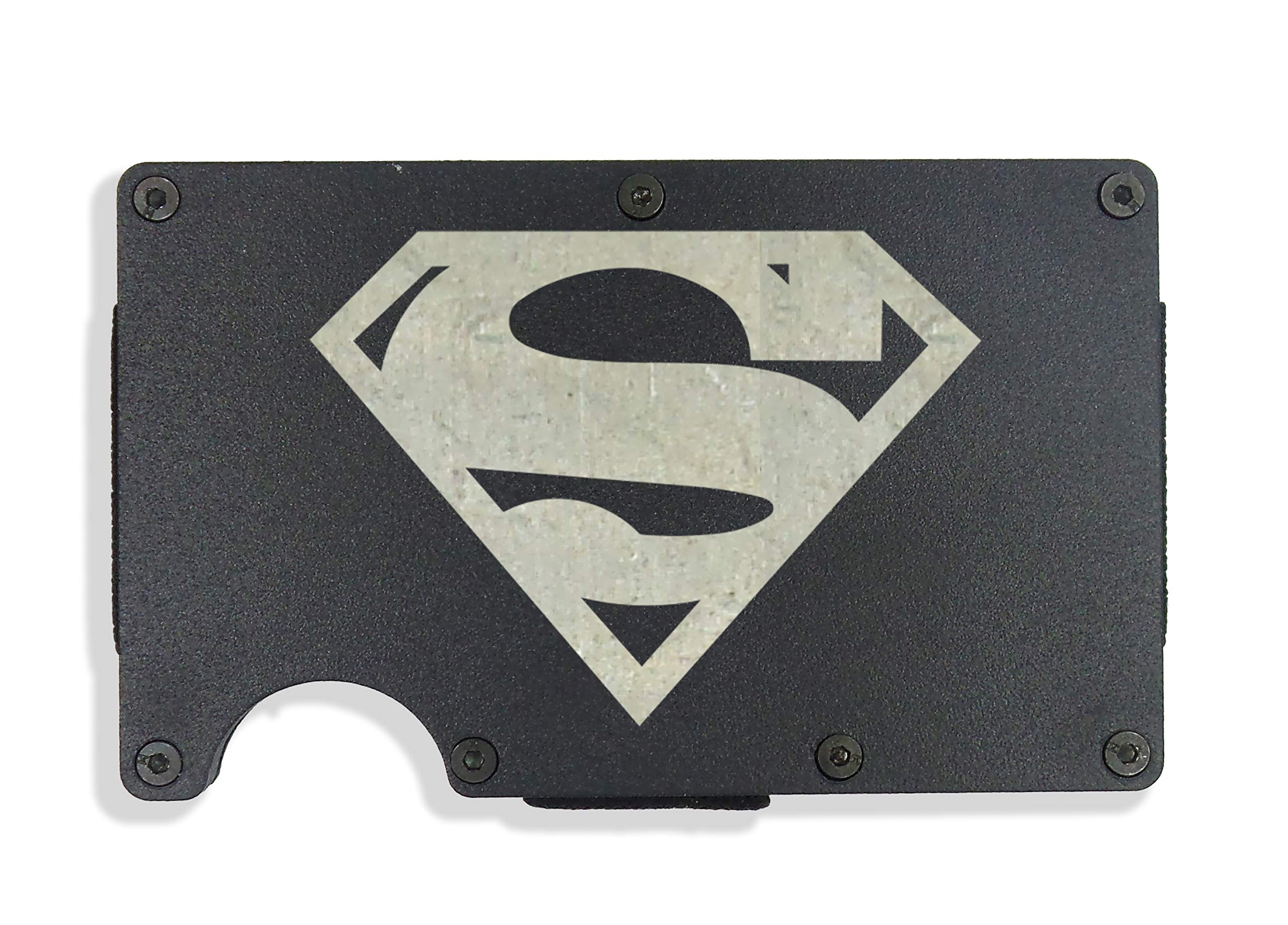 My Hero Engraved Metal RFID Blocking Slim Wallet with Money Clip - Secure Minimalist Front Pocket Wallet for Men (Black) - Perfect for Travel, Daily Use & Gift Giving