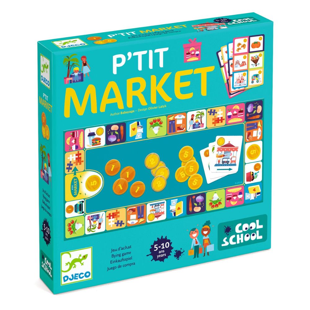 Djeco Little Market Shopping Game for Kids Ages 4+ - Fun Educational Board Game for Preschool Learning & Family Game Night