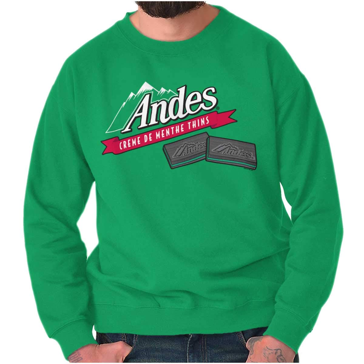 Brisco Brands Andes Chocolate Mints Original Logo Unisex Sweatshirt - Soft Cotton Pullover for Men & Women - Perfect for Casual Wear, Gifts & Holiday Outfits