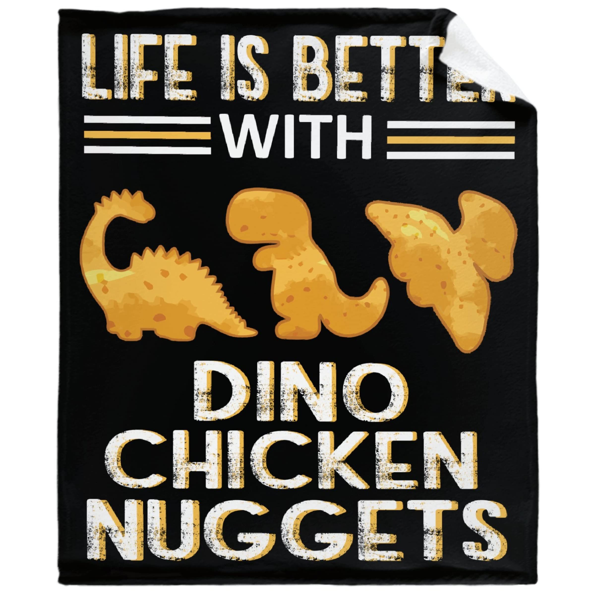 Dino Chicken Nuggets Throw Blanket 90