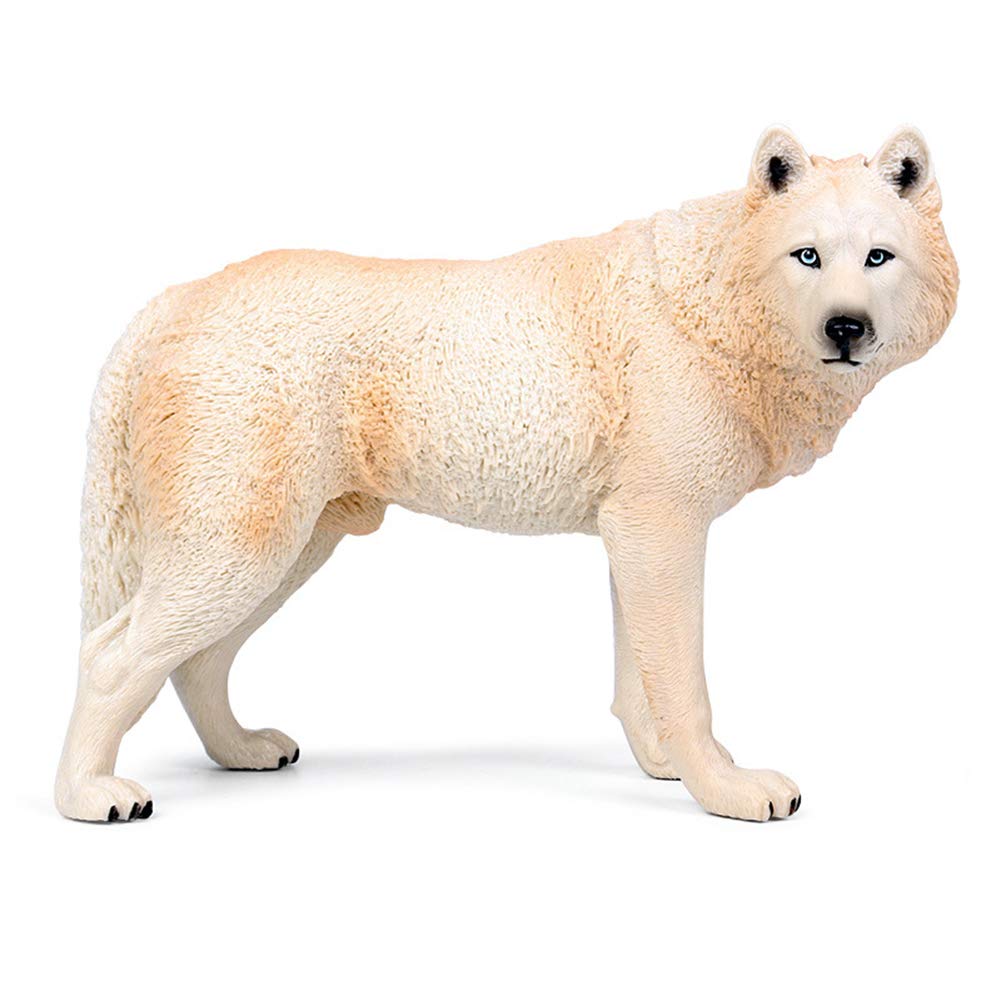 20cm Realistic Wolf Animal Model PVC Statue - Educational Kids Toy, Home Decor, Child Interest Gift - White - Perfect for Nature Learning, Room Decoration & Animal Lovers Collection