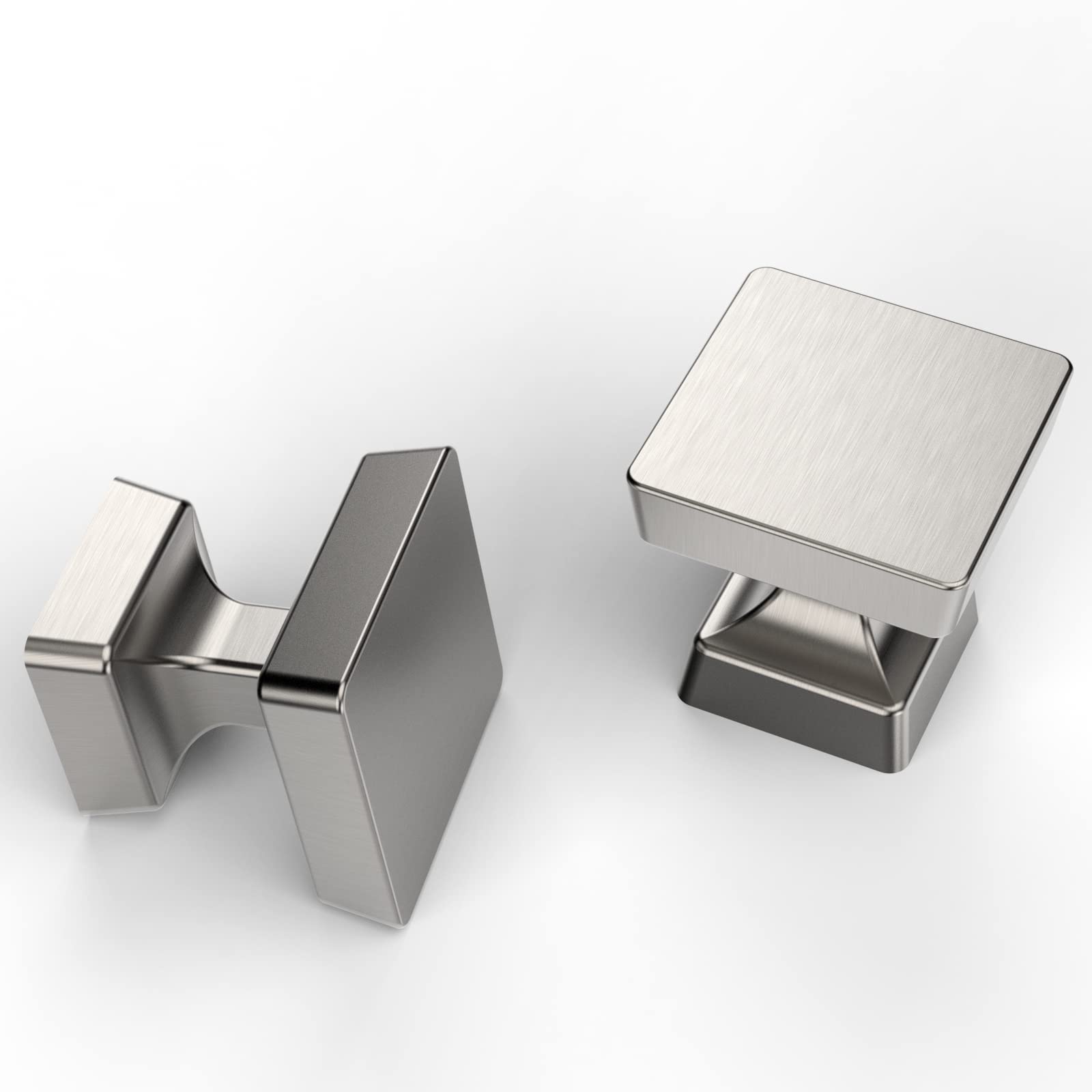 KNOKLOCK 10 Pack Brushed Satin Nickel Square Cabinet Knobs - Durable Dresser Drawer Hardware for Kitchen Cabinets, Bathroom Vanities & Furniture Upgrades