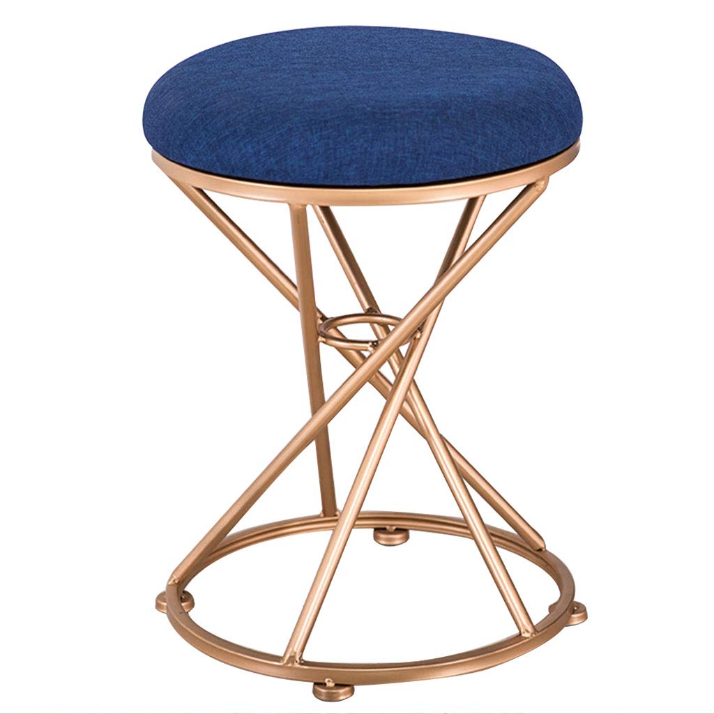 Modern Home Stool - Stylish Dressing Table Stool with Soft Cushion, Breathable & Comfortable Seat - Multiple Colors (Blue, Red, Pink, White, Gray, Apricot) - Perfect for Bedroom Vanity, Living Room Accent, or Entryway Seating