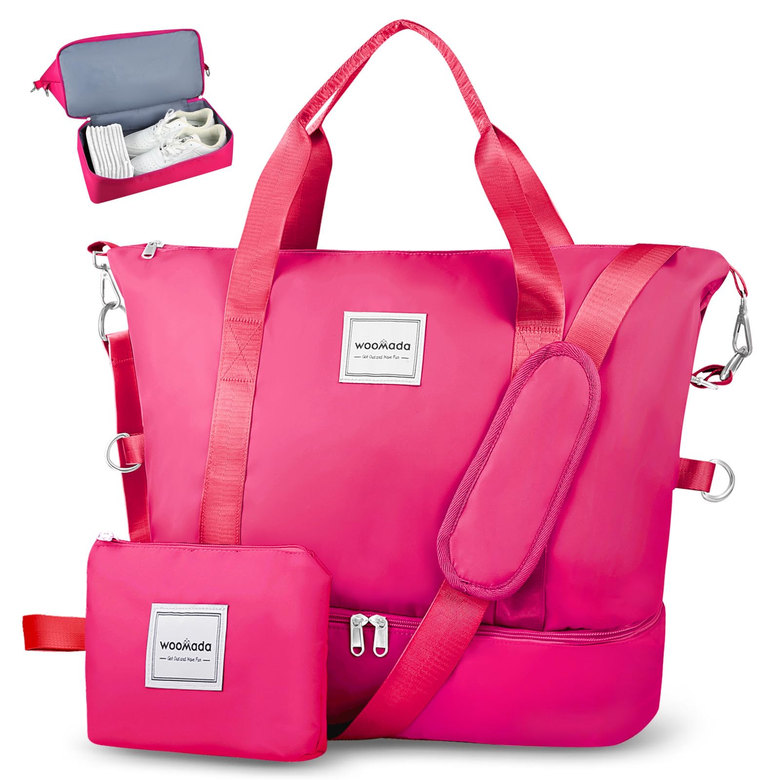 WOOMADA Women's Weekender Bag - Travel Duffel with Shoe Compartment & Wet Pocket | Perfect Airline Personal Item