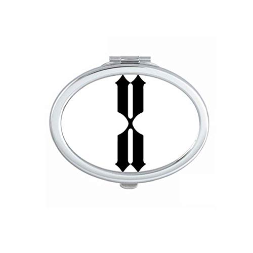 DIYthinker Roman Numerals Ten in Black Silhouette Mirror - Portable Folding Double-Sided Makeup Mirror with Stand for Vanity, Travel & Home Decor