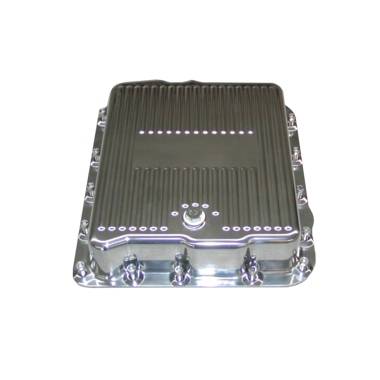 TCI 378010 GM 700R4/4L60/65E Polished Die Cast Aluminum Transmission Pan (Stock Depth) - High Performance Replacement for Smooth Gear Shifting & Leak Prevention