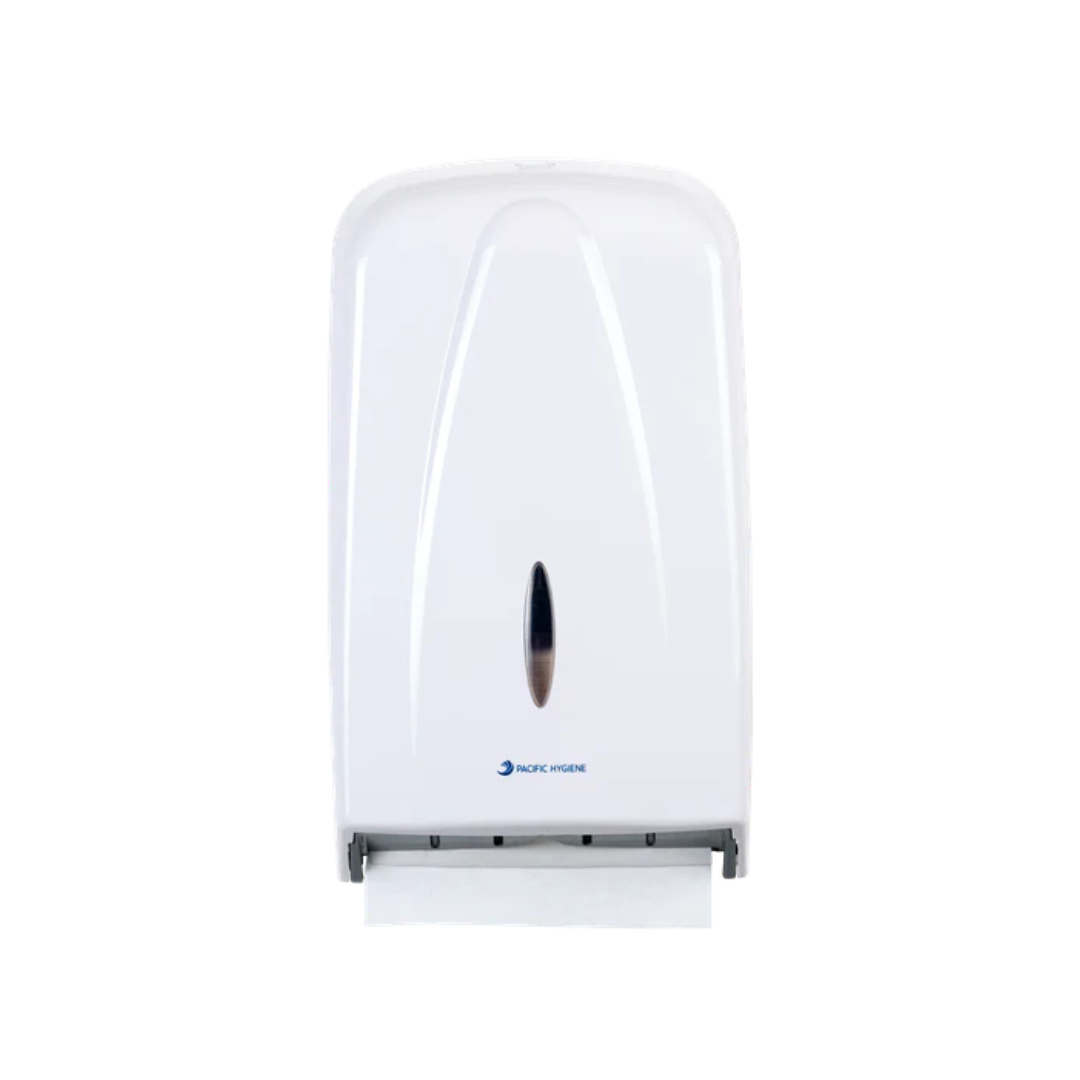Pacific Hygiene D56W Ultra 50 White Hand Towel Dispenser - Heavy Duty Commercial Paper Towel Holder for Restrooms, Kitchens & Office Use