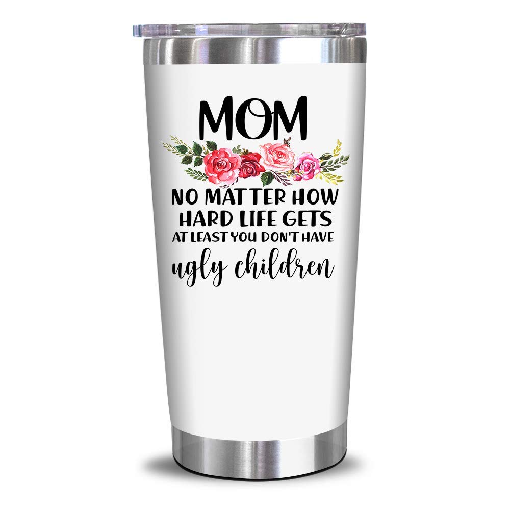 NewEleven 20oz Insulated Wine Tumbler - Perfect Birthday & Mother's Day Gift for Mom, Wife, Women from Daughter, Son or Husband - Funny & Thoughtful Present for Coffee, Wine & Cocktails at Home, Office or Travel