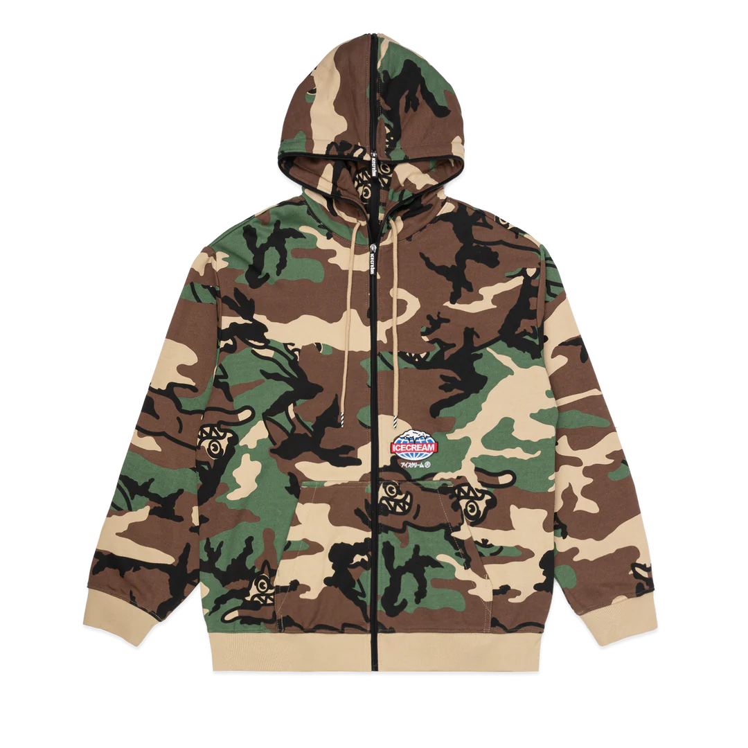 Camo Zip Through Hoodie for Men & Women - Lightweight, Comfortable Pullover for Outdoor, Running & Casual Wear