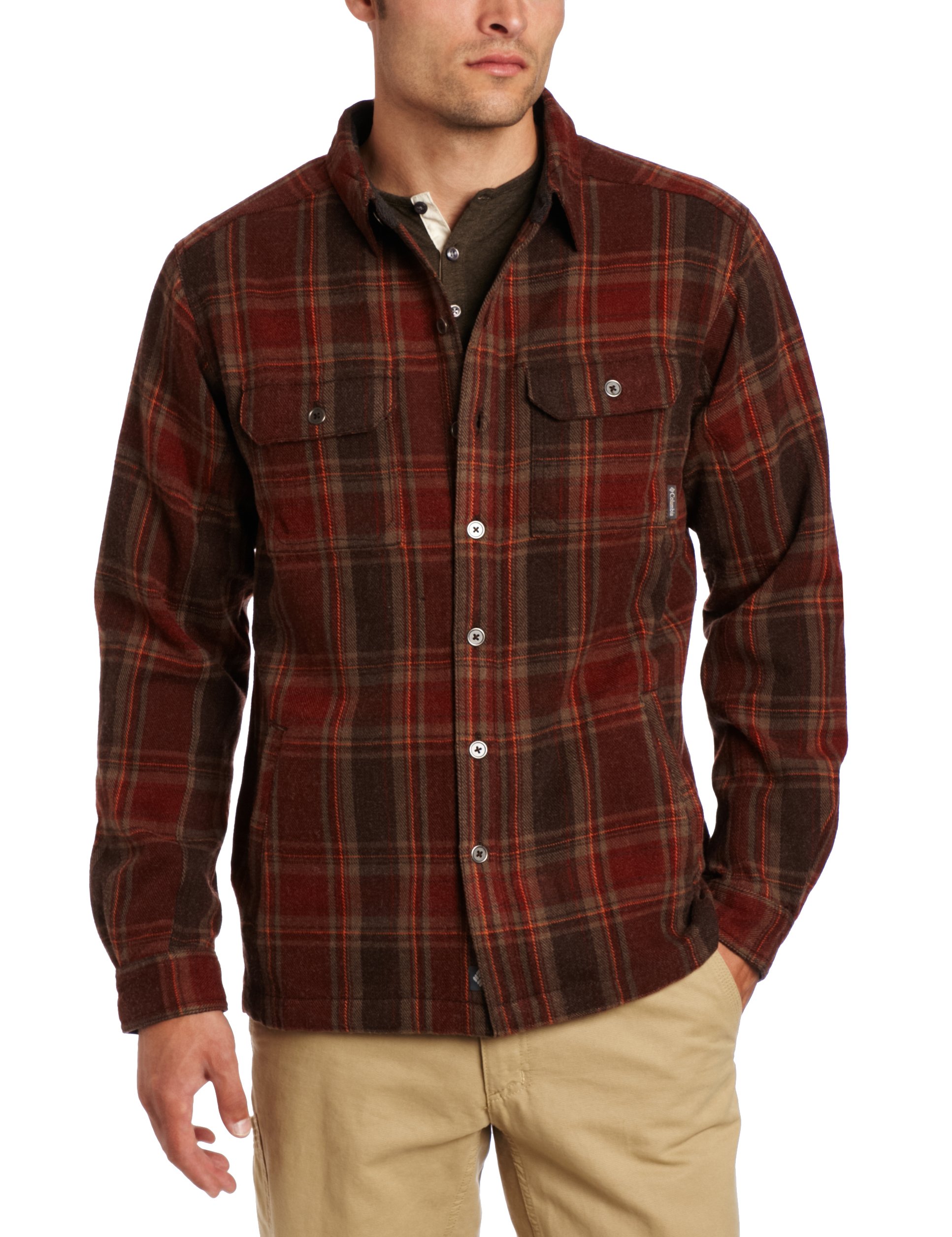 Columbia Men's Noble Falls Omni-Heat Shirt Jacket - Water-Resistant Fleece Lined Outdoor Jacket for Hiking, Camping & Winter Activities