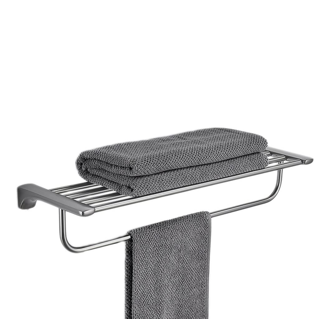 TXXMM Gun Gray Towel Bar - Wall Mounted Towel Rack for Bathroom, Stainless Steel Bathroom Hardware with Hanging Hooks - Perfect for Kitchen, Laundry Room and Spa Decor