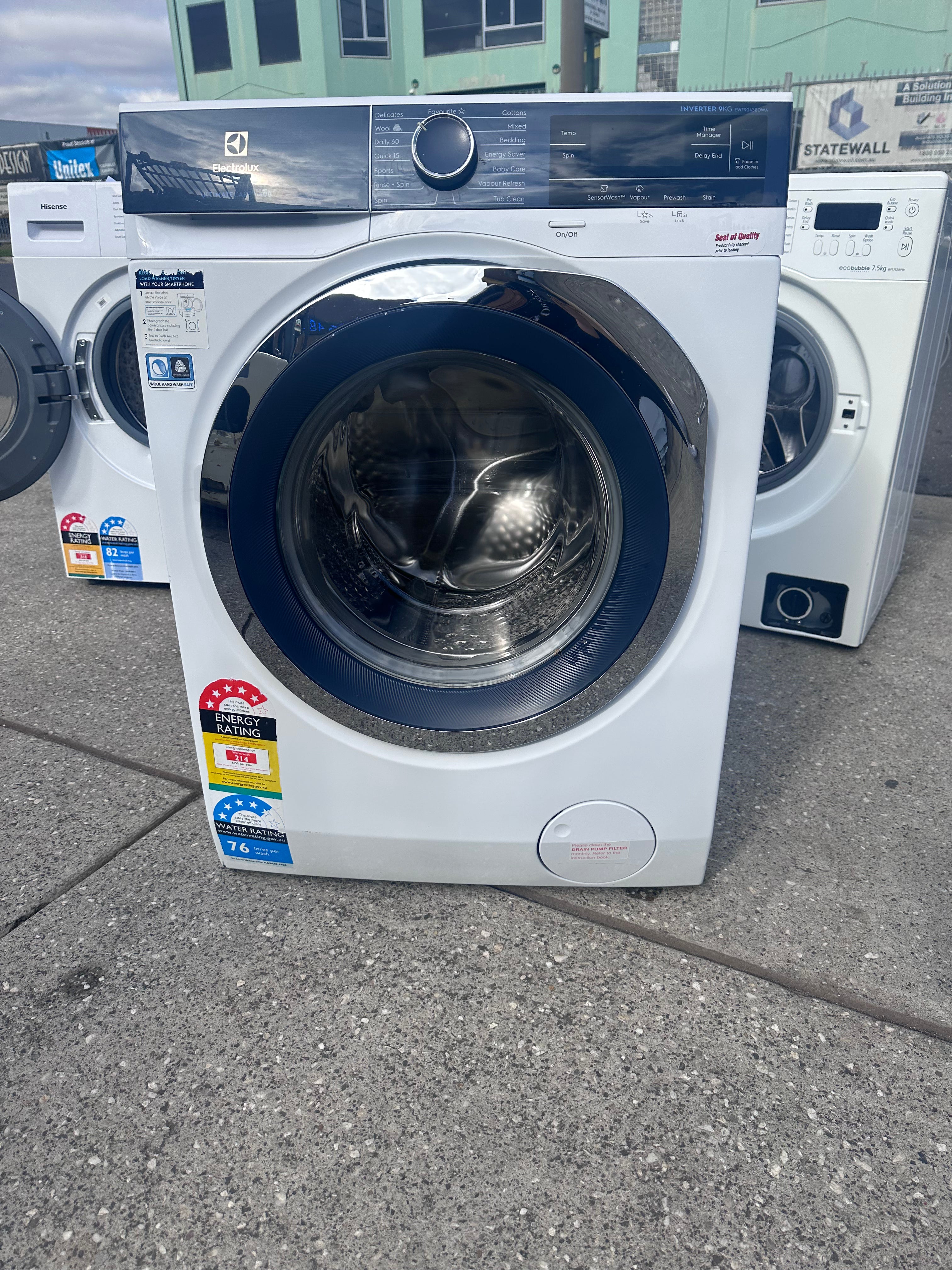 Electrolux 9kg Front Load Washing Machine - Energy Efficient, Quiet Operation (Certified Refurbished) - Perfect for Apartments, Small Homes & Laundry Rooms