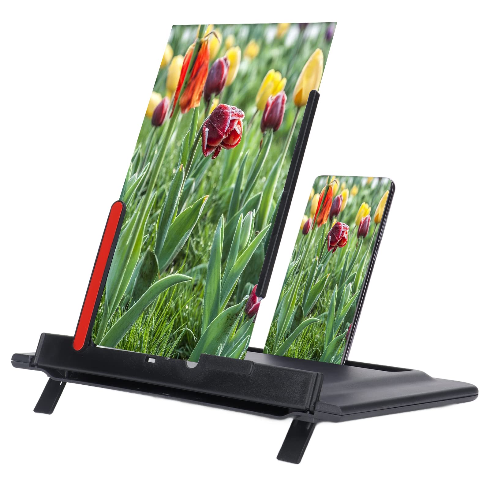 3D HD 12 Inch Foldable Phone Screen Amplifier - Horizontal & Vertical Screen Magnifier with Stand for Movies, Videos & Games | Perfect for Home Entertainment & Travel