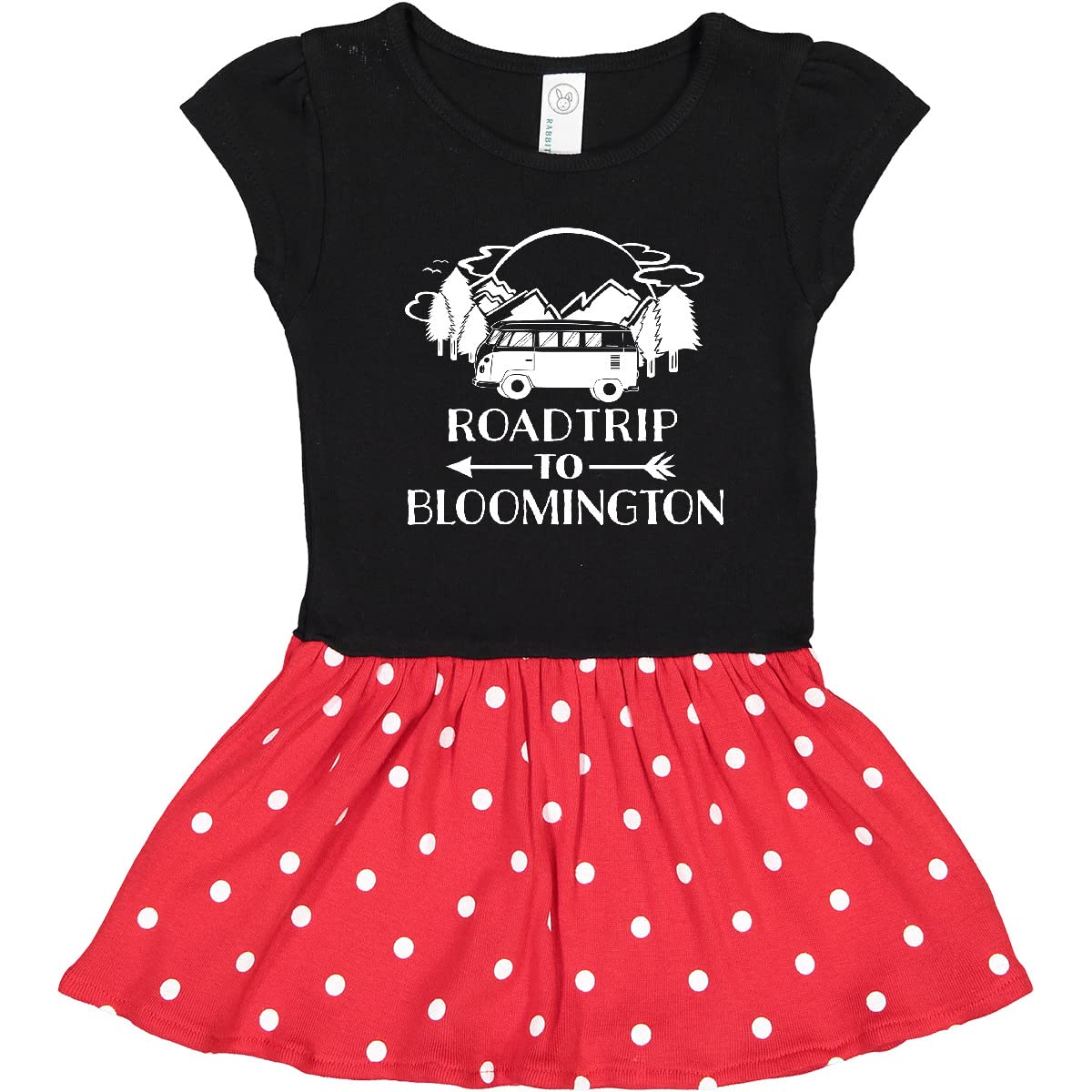 Inktastic Road Trip to Bloomington Toddler Dress - Cute Travel-Themed Outfit for Girls, Perfect for Vacation, Family Trips & Special Occasions