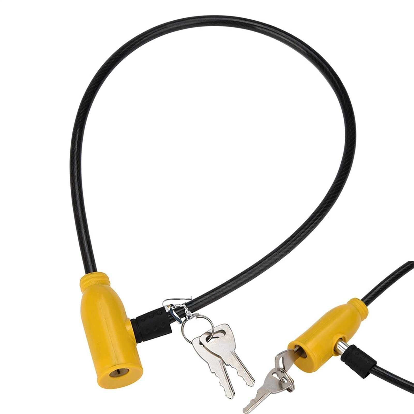 Durable Anti-Theft Bike Lock - 8x640mm Steel Cable Bicycle & Scooter Security Lock with 2 Keys - Heavy Duty Cycling Safety Accessory for Outdoor Fitness, Commuting & Parking Protection (Black)
