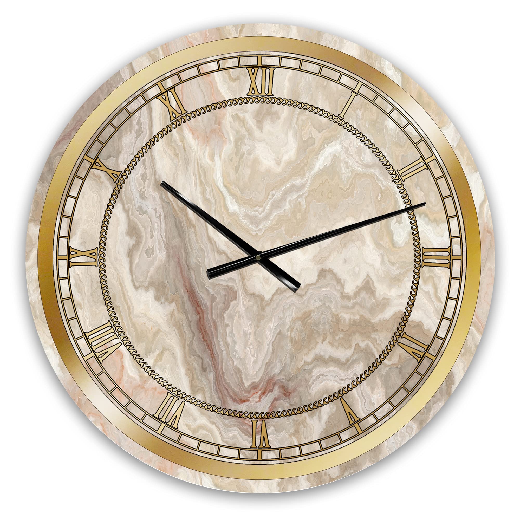 DesignQ White Onyx Natural Marble Wall Clock - Elegant Home Decor for Bedroom, Bathroom, Office & Living Room | Perfect for Modern Interior Design & Gift Giving