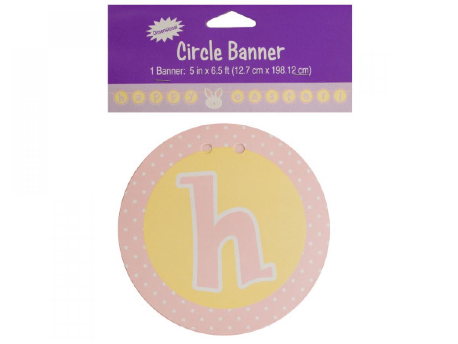 Bulk Happy Easter Circle Banners - Set of 54 Decorations for Easter Party, Spring Celebration & Home Decor