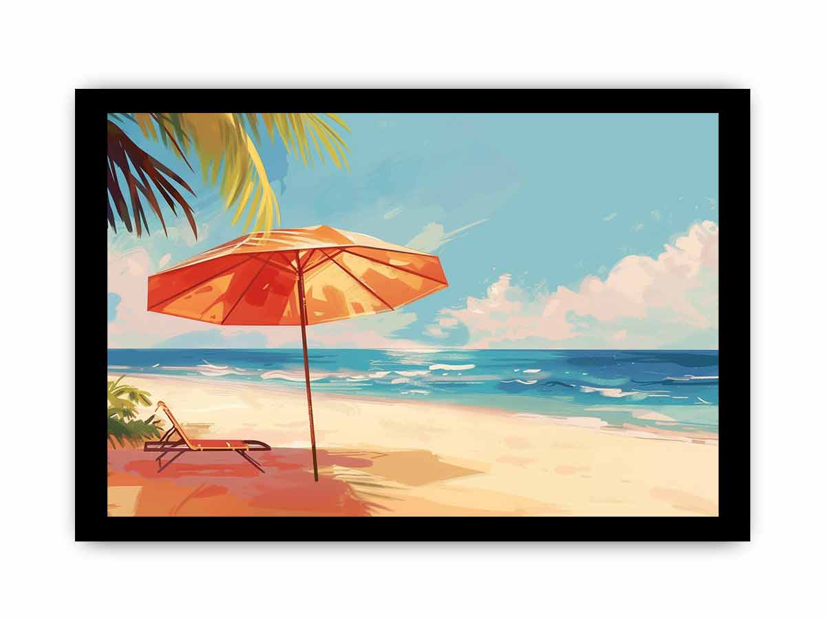 Beach Framed Print - Coastal Wall Art Decor for Living Room, Bedroom & Office - Perfect Beach House Decor & Ocean Themed Gift