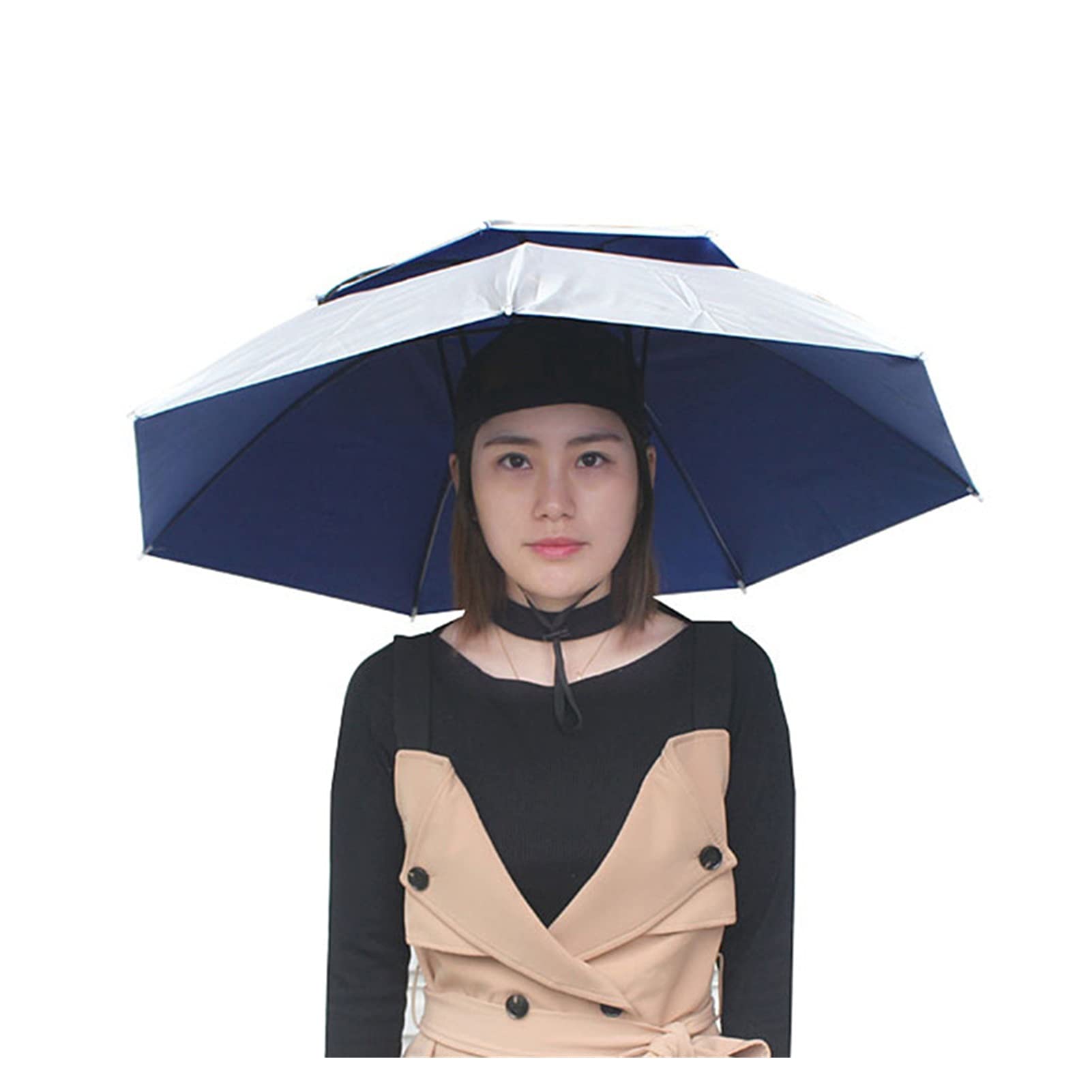 DXJSF Foldable Sun Hat with UV Protection - Waterproof Tarp Fishing Umbrella Hat for Hiking, Beach, Camping - Adjustable Sun Shade Headwear (2-Pack) | Perfect for Outdoor Activities, Fishing Trips & Summer Adventures