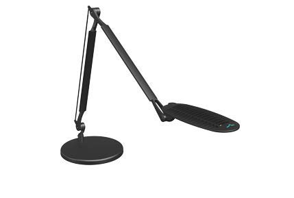 SpaceCo Wave Light LED Task Light with Adjustable Desk Base - Black, Dimmable LED Lamp for Office, Study, Reading & Nightstand Use