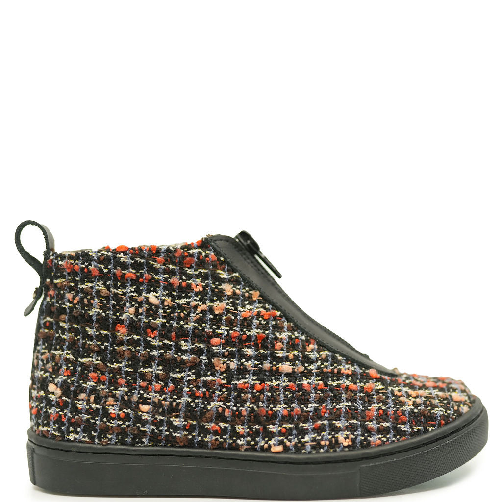 Manuela Tweed Zipper Sneaker Bootie - Women's Stylish Ankle Boots with Side Zipper | Comfortable Casual & Dressy Shoes for Fall & Winter | Perfect for Office, Dating & Night Out