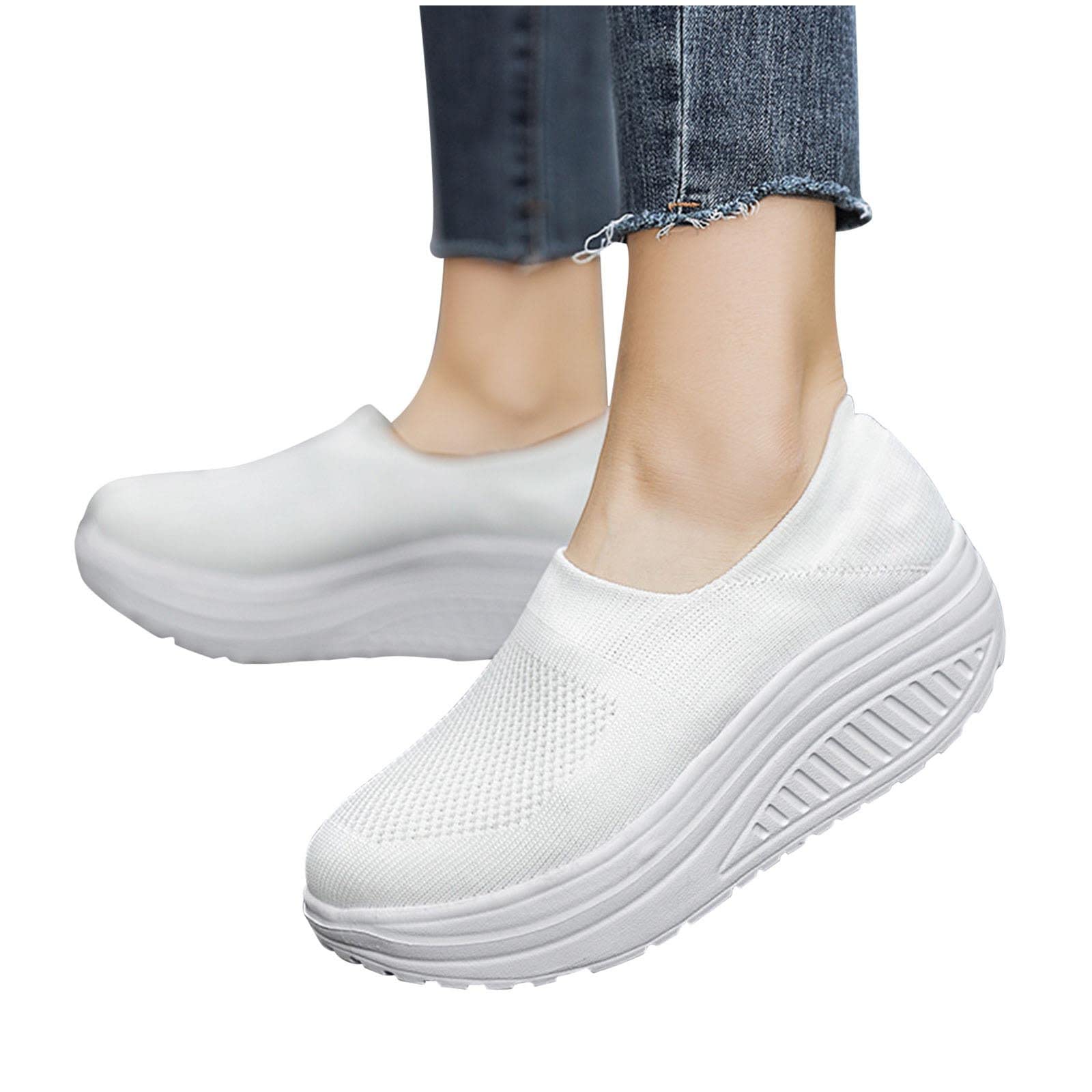 Fridja Women's Air Cushion Slip-On Walking Shoes - Orthopedic Diabetic Comfort Sneakers with Wedge Heel for Work, Travel & Everyday Wear