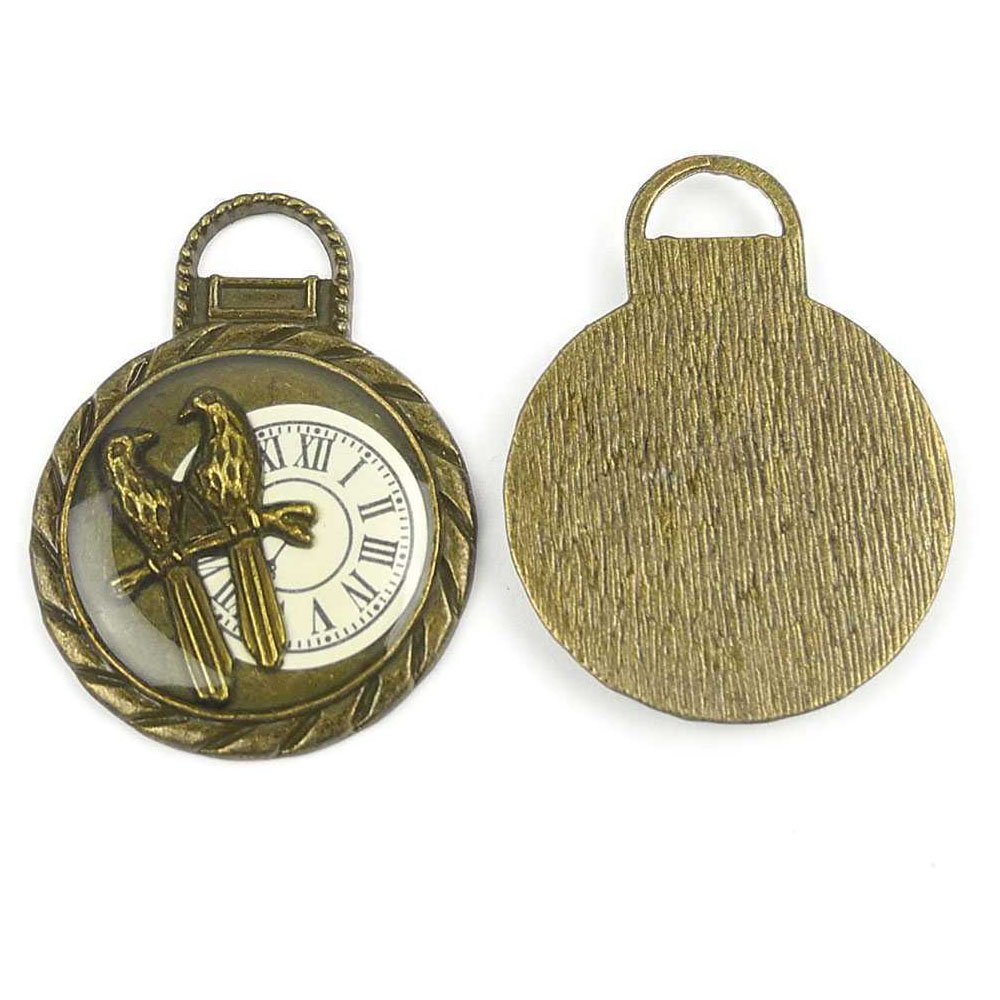 40PCS Antique Bronze Love Birds Pocket Watch Charms - Jewelry Making Supplies for DIY Crafts, Beading, Scrapbooking & Fashion Accessories - Perfect for Necklaces, Bracelets & Keychains