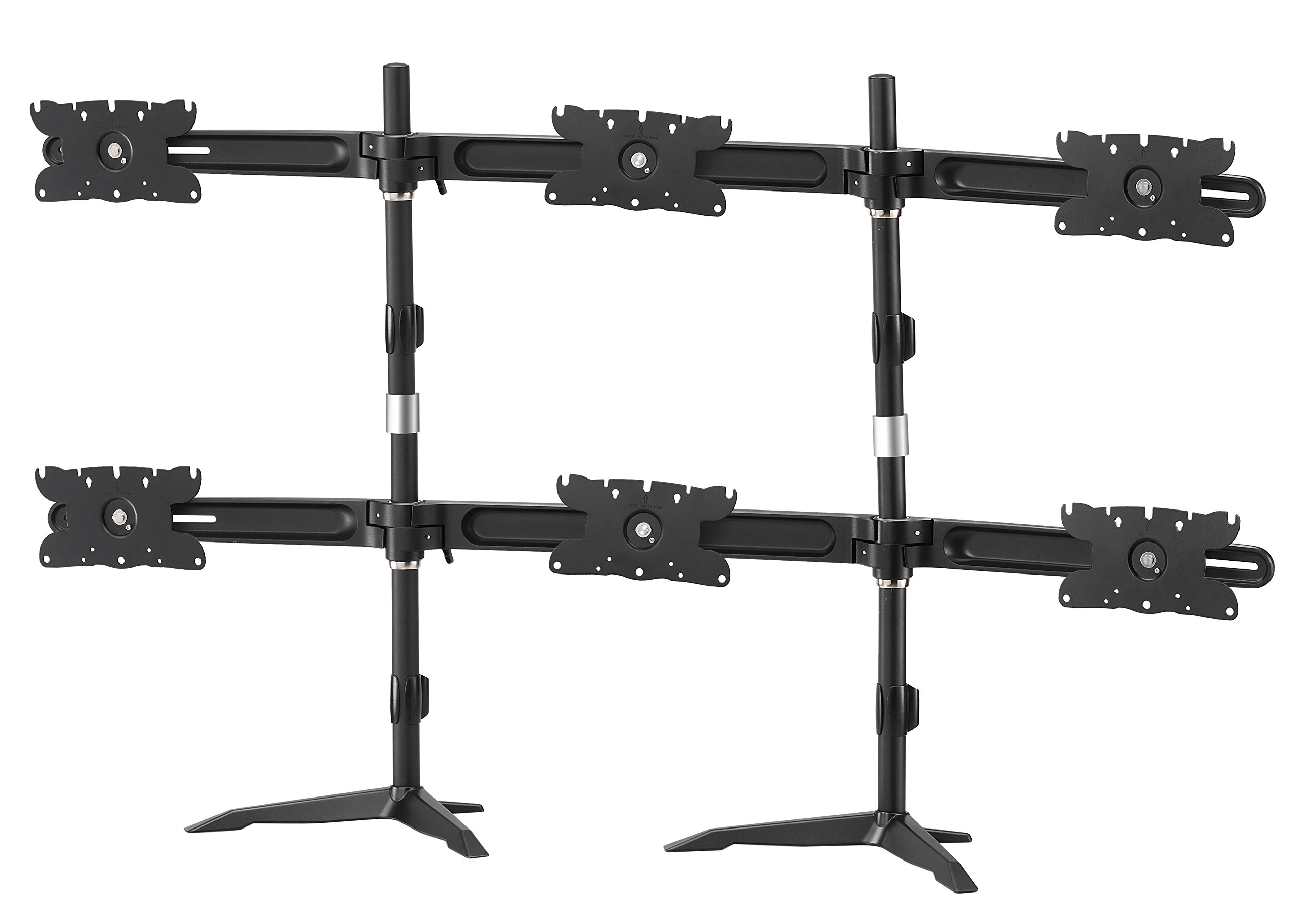 AMER AMR6S32 32-Inch Hex Monitor Mount Stand - Heavy Duty Adjustable VESA 75x75/100x100 - Perfect for Home Office, Gaming & Workspace Setup