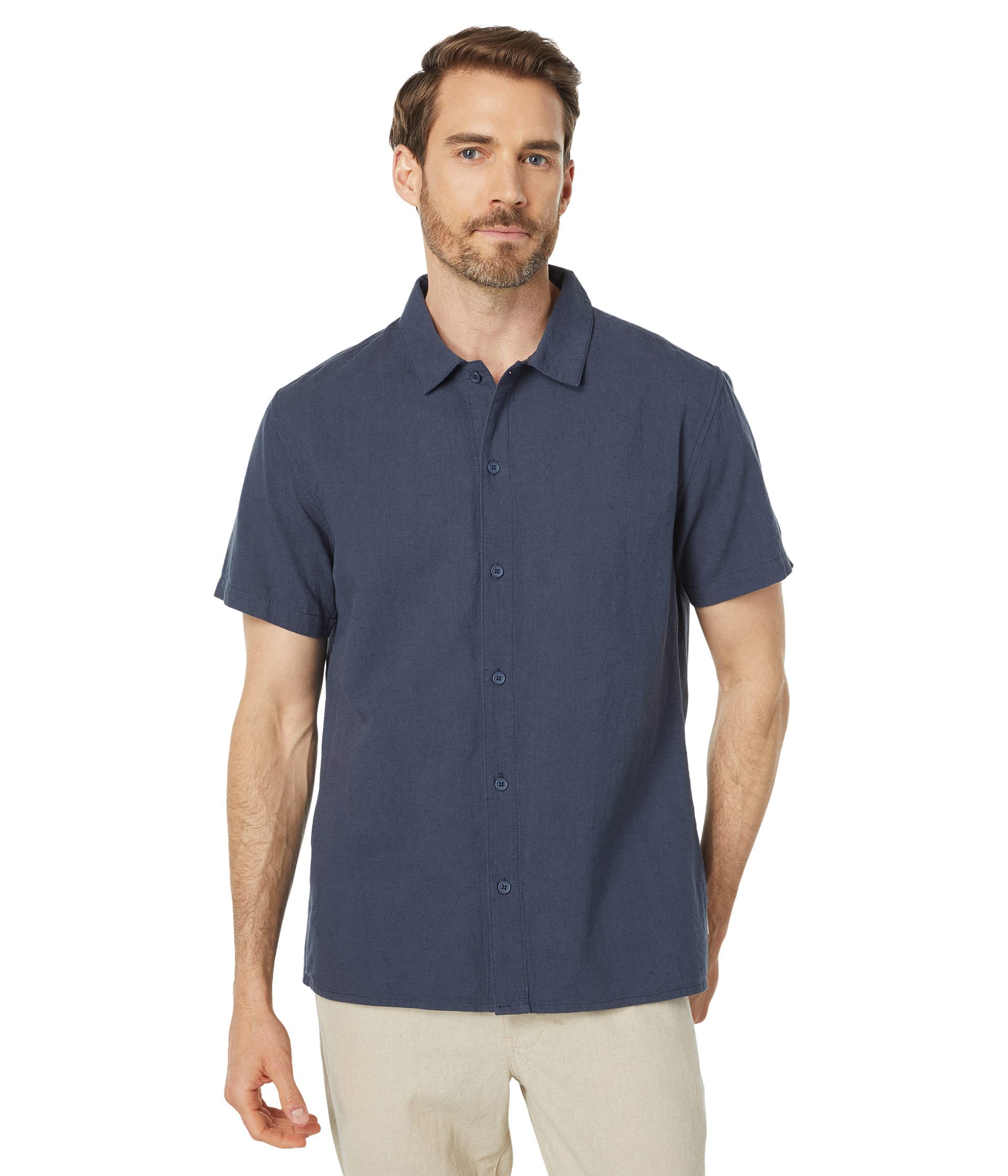 Rhythm Classic Linen Short Sleeve Shirt for Men - Breathable Summer Casual Wear | Perfect for Beach, Vacation & Outdoor Activities
