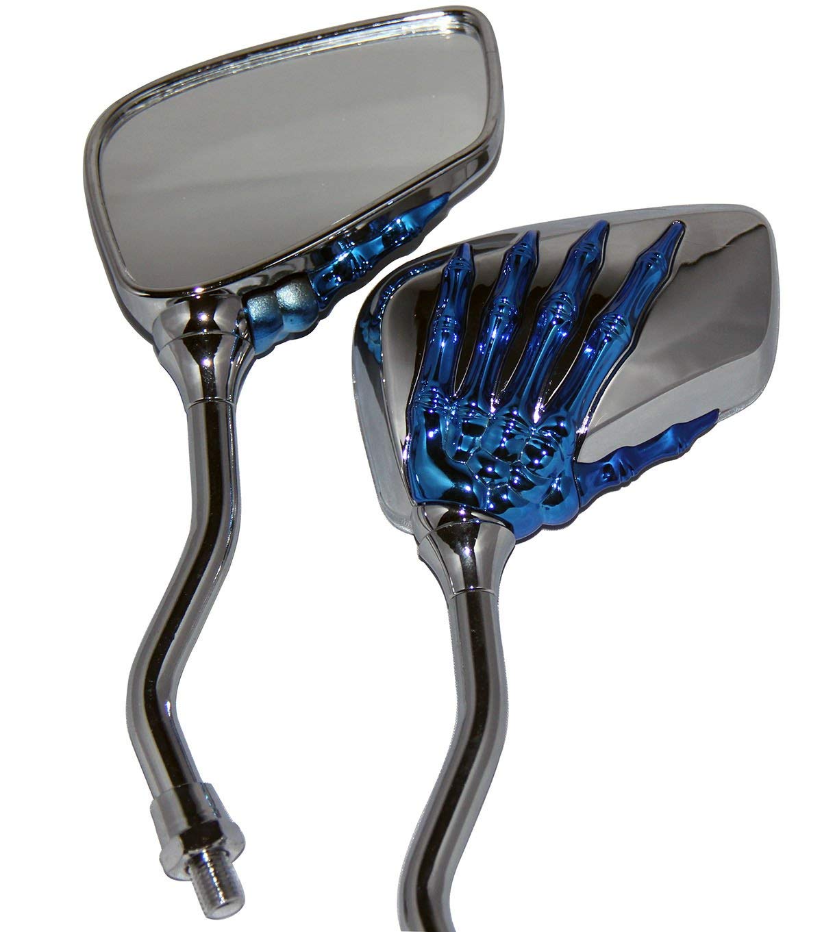 Victory Cross Country 15th Anniversary Edition 3D Blue Skull Motorcycle Mirrors - Small Replacement Hand Mirrors for Enhanced Visibility & Style | Perfect for Cruiser Bikes, Custom Builds & Motorcycle Upgrades